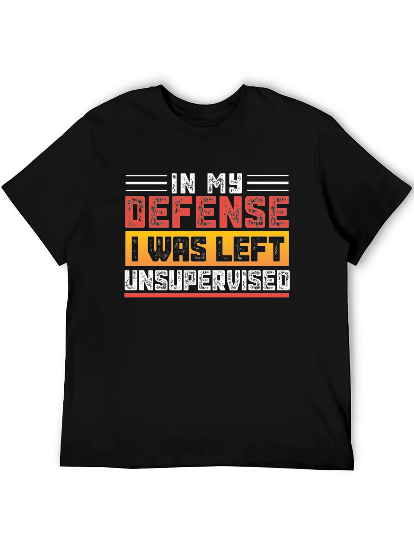 Black Funny "In My Defense" Graphic Tee view 5