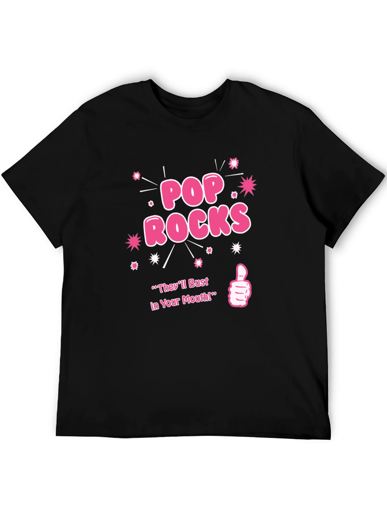 Black Pop Rocks Graphic Novelty T-Shirt view 5
