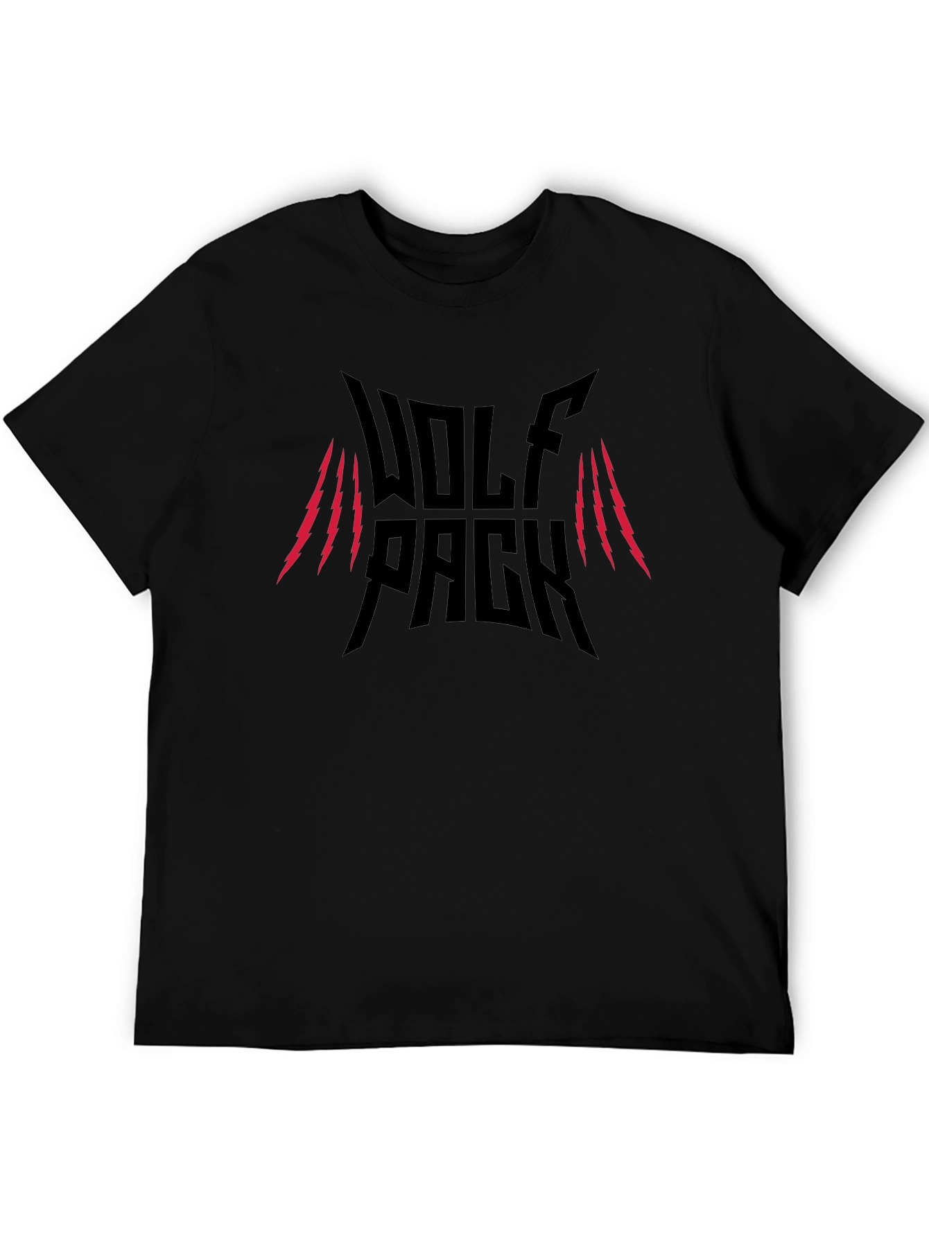 Black Wolf Pack Graphic Tee - Claw Scratch Design view 5