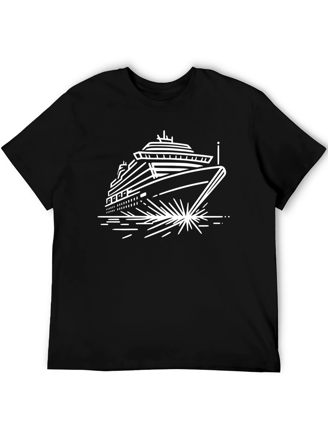 Black Cruise Ship Graphic T-Shirt view 5