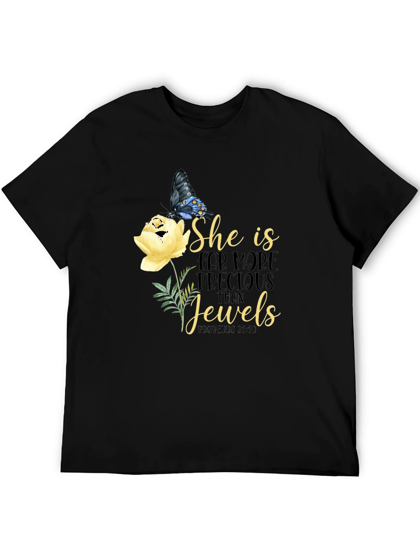 Black She is More Precious Than Jewels T-Shirt view 5