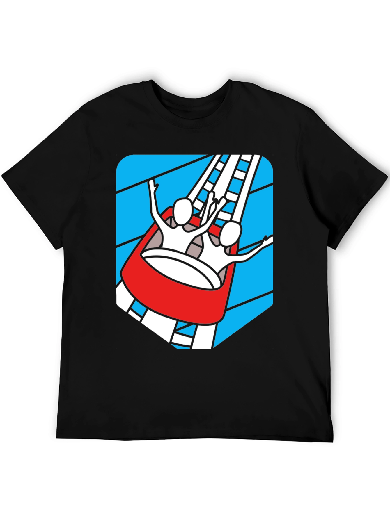 Black Roller Coaster Ride T-Shirt - Thrill Seeker Tee view 5