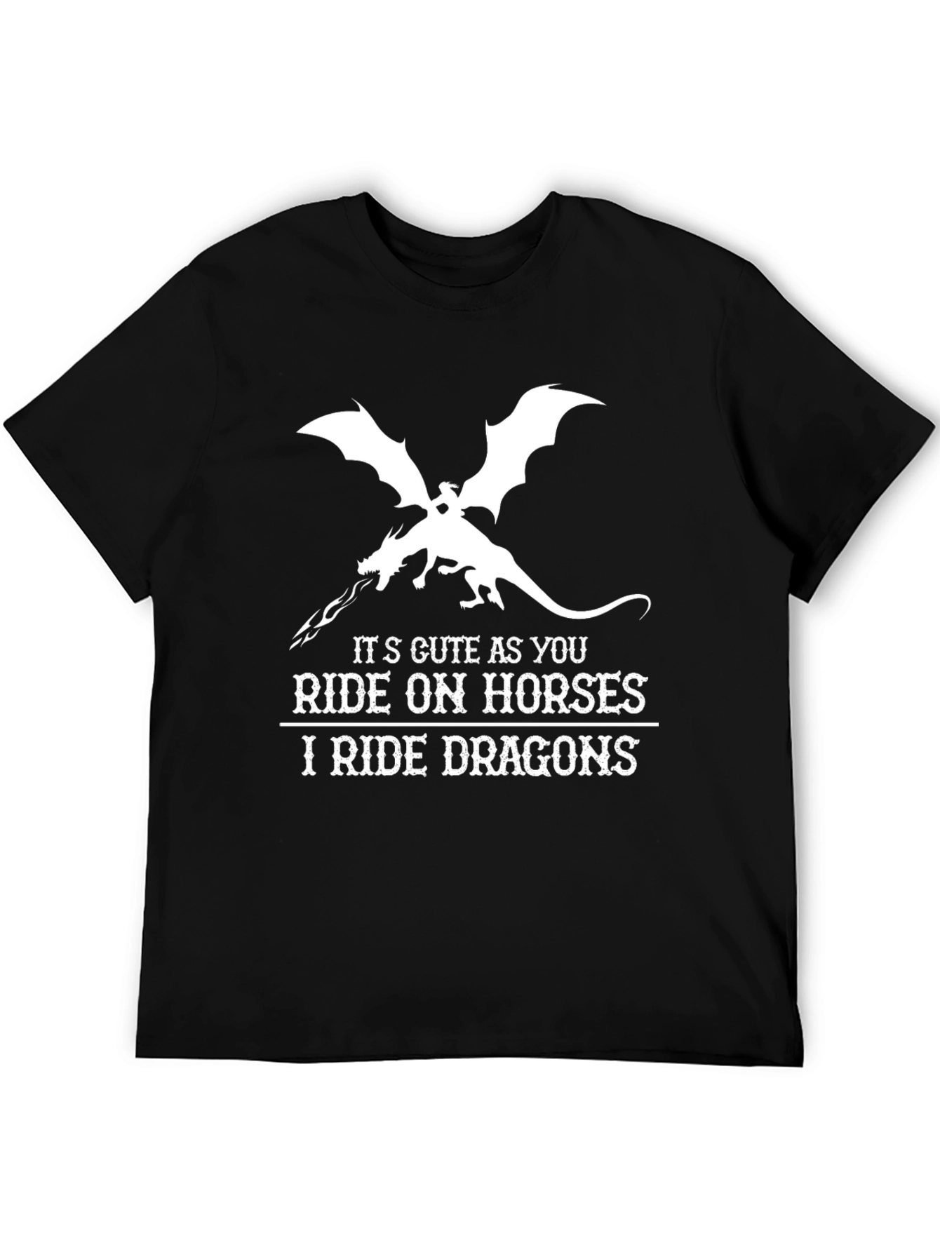 Black I Ride Dragons T-Shirt - Fantasy Graphic Tee view 5