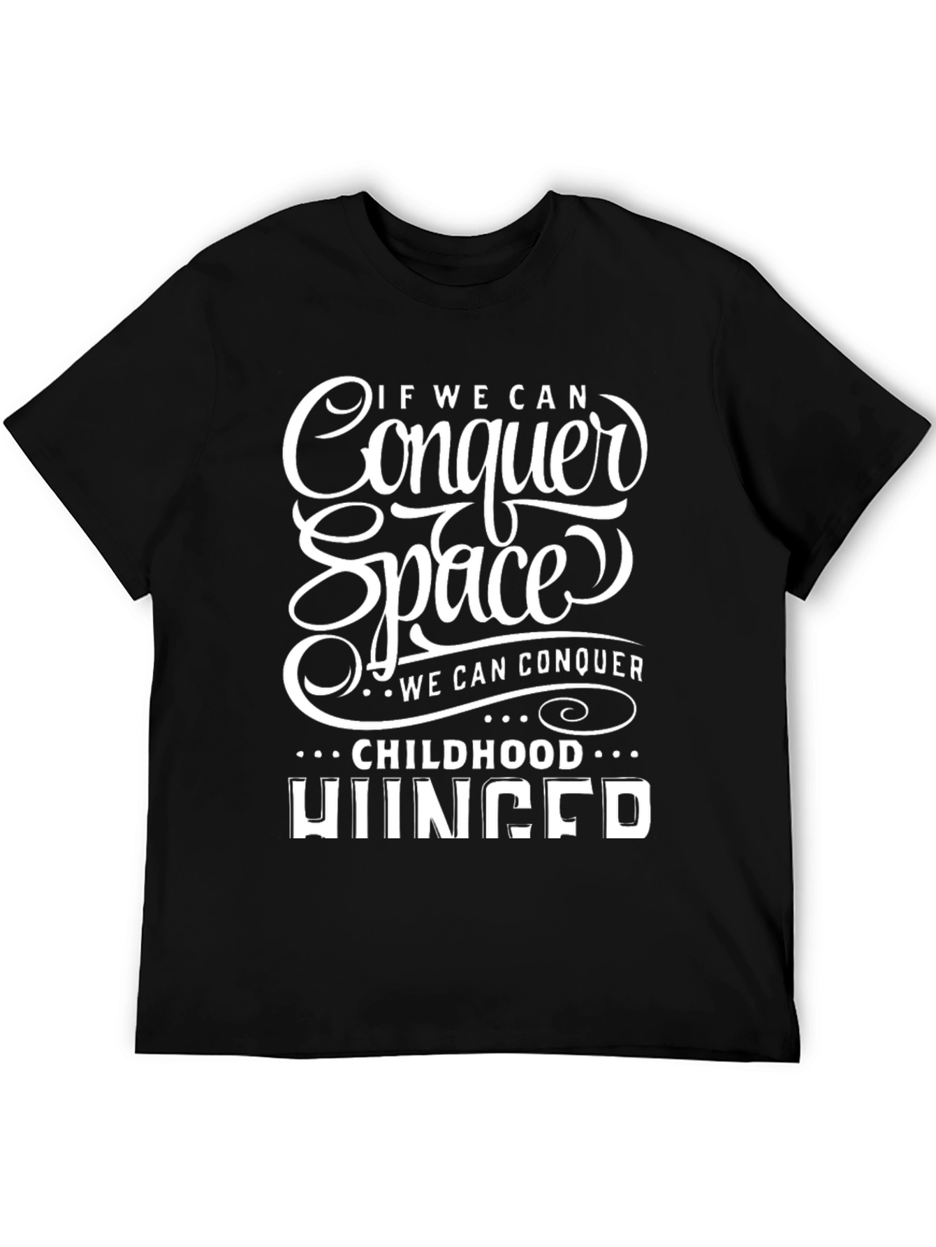 Black Conquer Space Black Graphic T-Shirt view 5