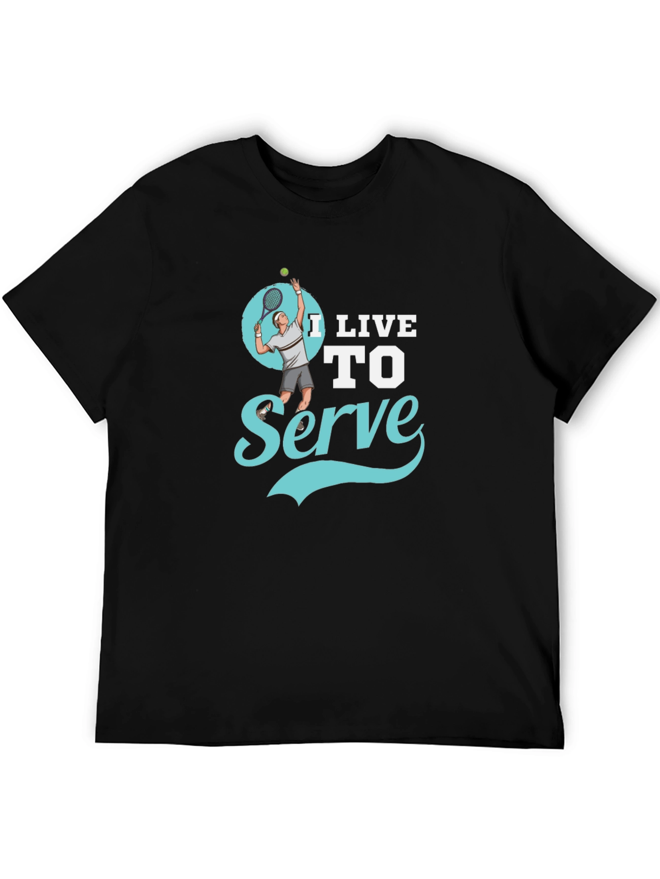 I Live to Serve Black Graphic T-Shirt - 5