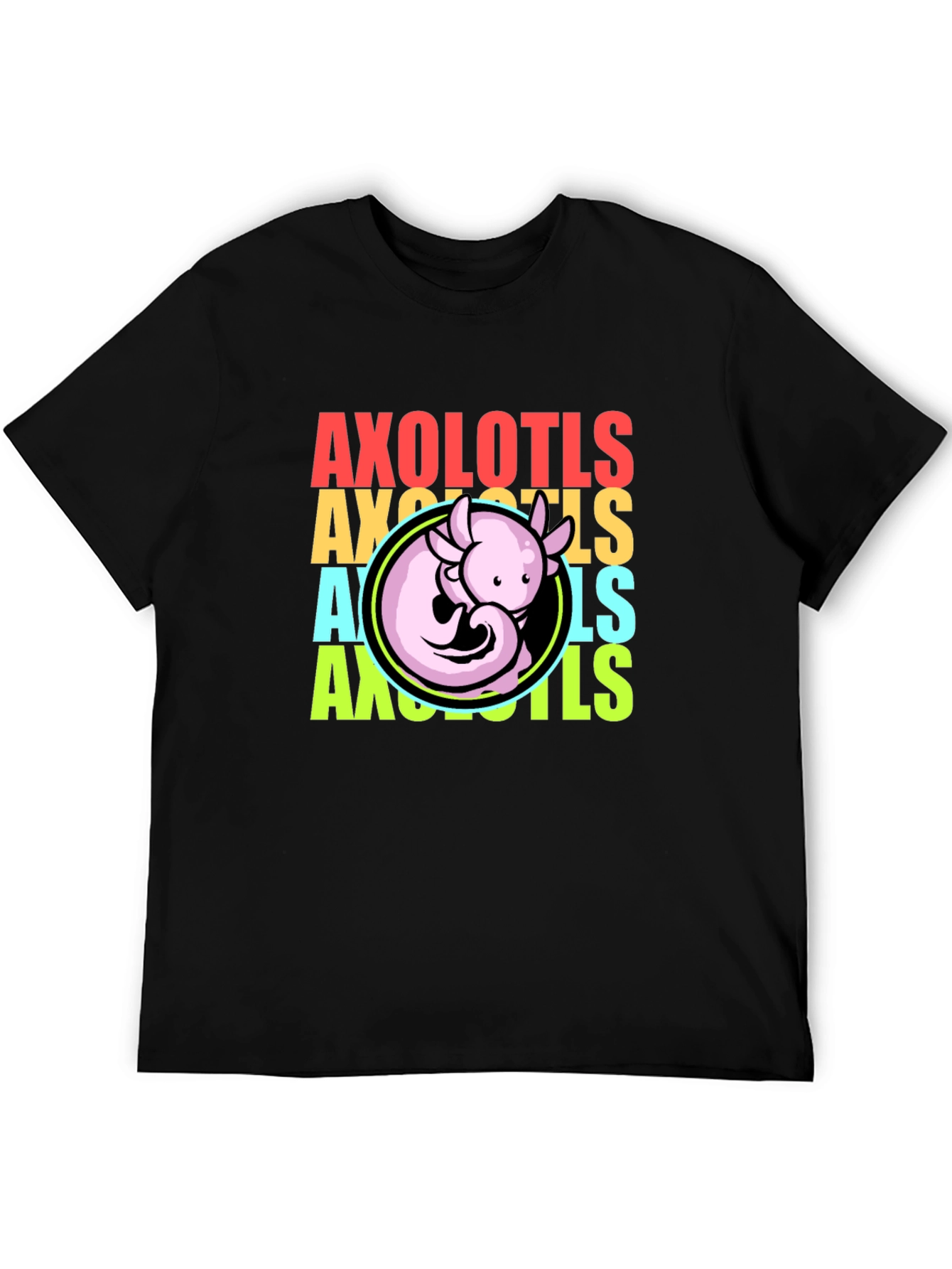 Black Axolotls Graphic Tee - Cool Amphibian T-Shirt view 5