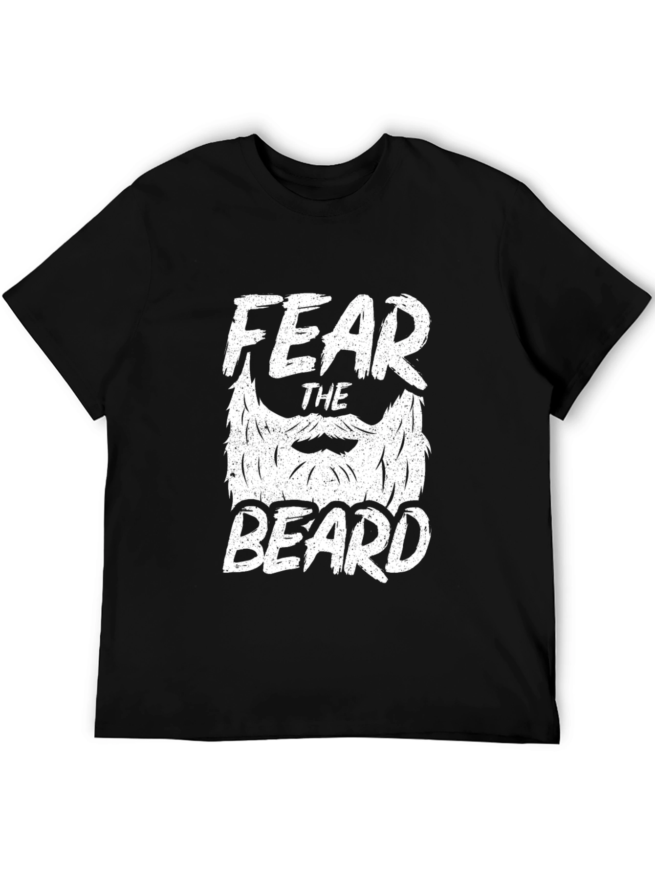 Black Fear The Beard Graphic T-Shirt - Black Crew Neck Tee view 5