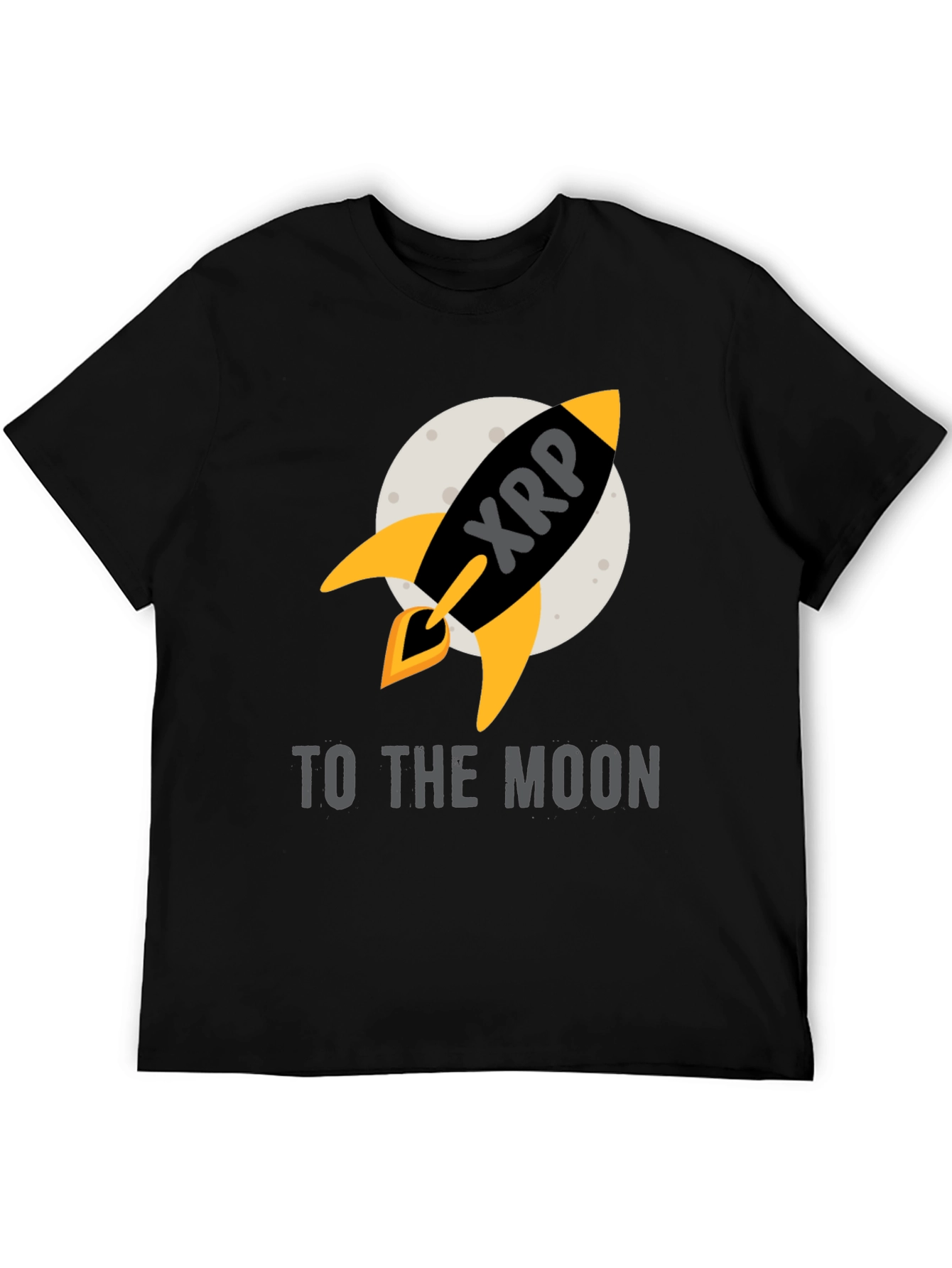 Black XRP Rocket to the Moon T-Shirt view 5