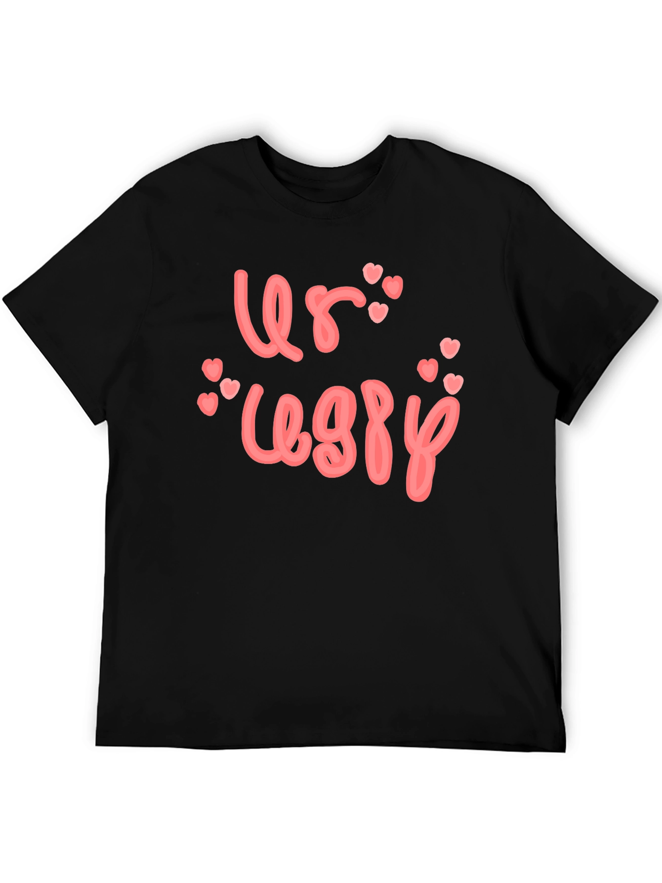 Black Ur Worthy Graphic Tee - Soft Black Cotton T-Shirt view 5