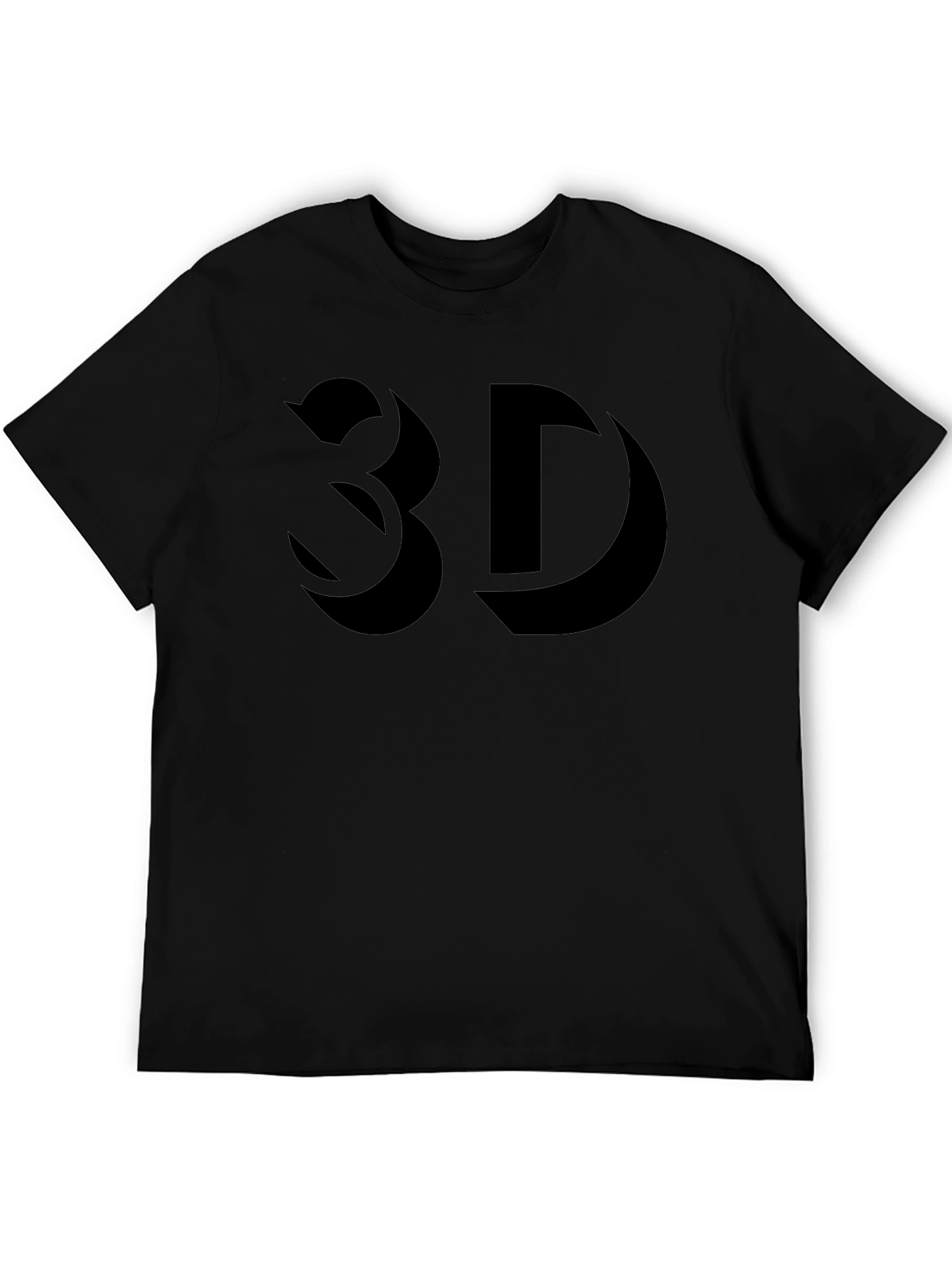 Black Bold 3D Graphic Black T-Shirt view 5