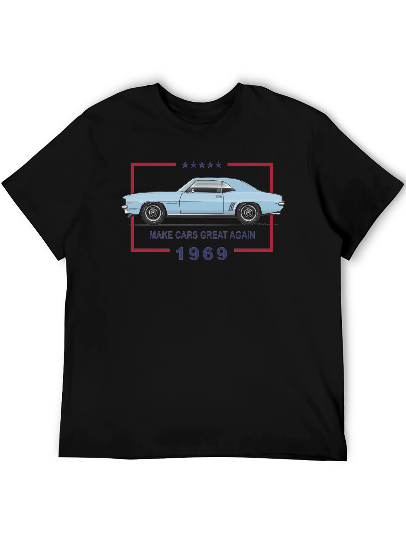 Black Make Cars Great Again 1969 Black T-Shirt view 5