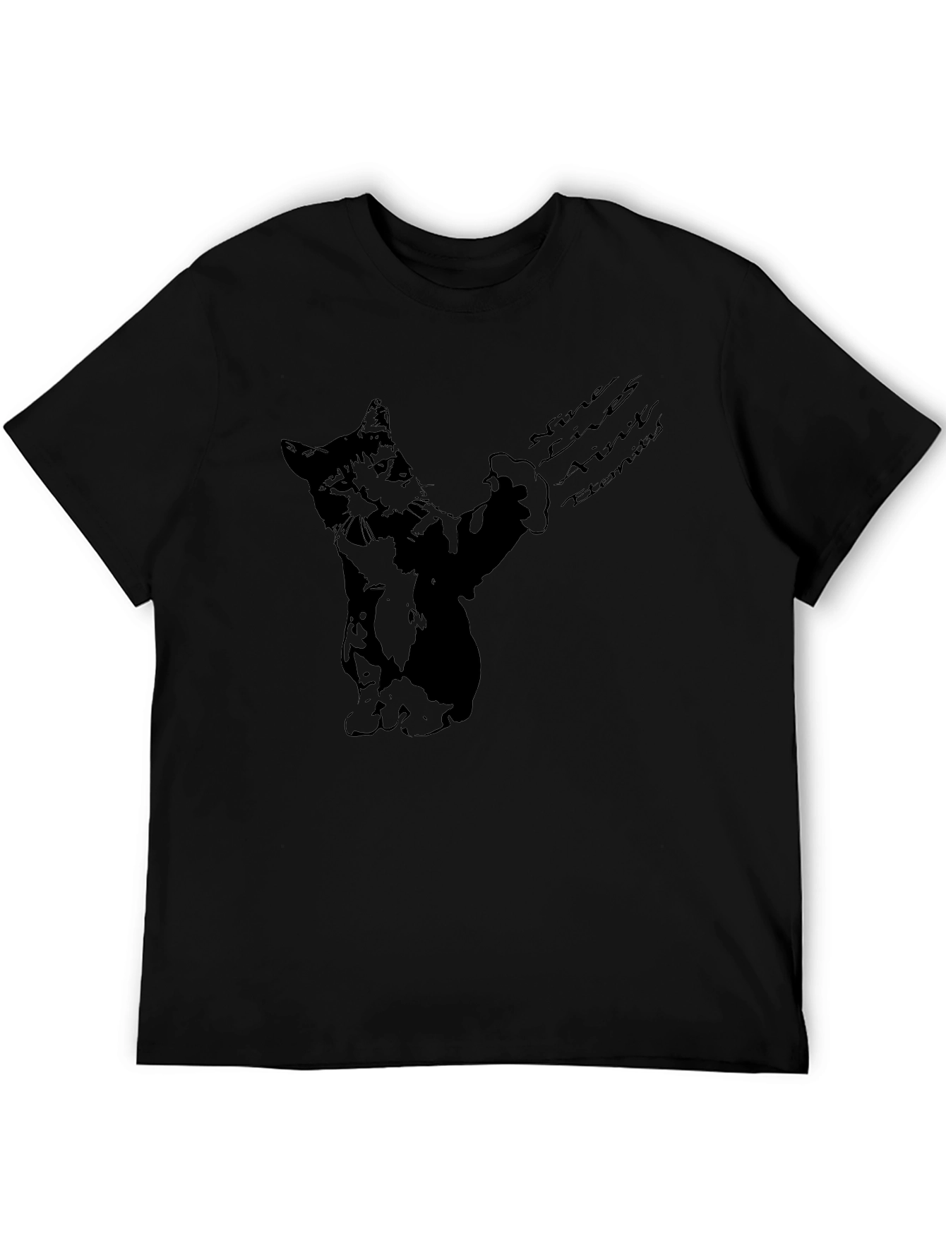 Black Nine Lives Cat Graphic T-Shirt view 5