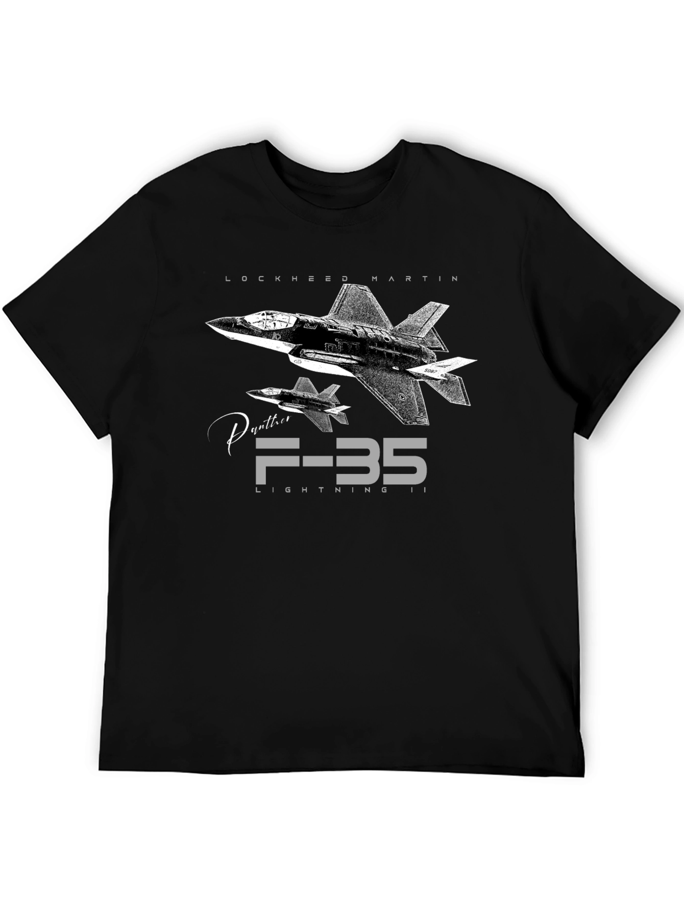 Black F-35 Lightning II T-Shirt - Lockheed Martin Jet Fighter Tee view 5