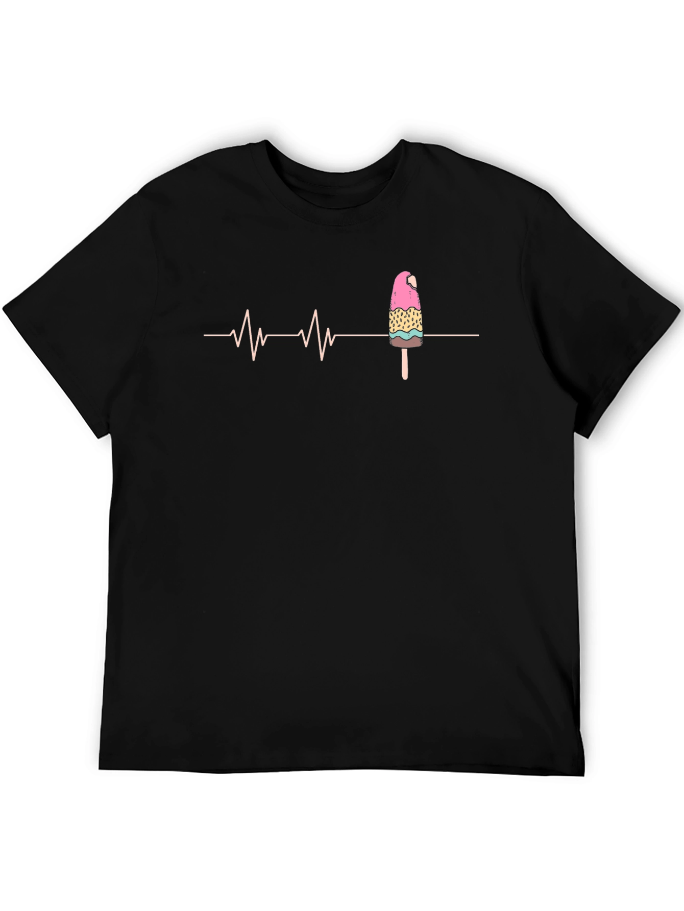 Black Ice Cream Heartbeat T-Shirt view 5
