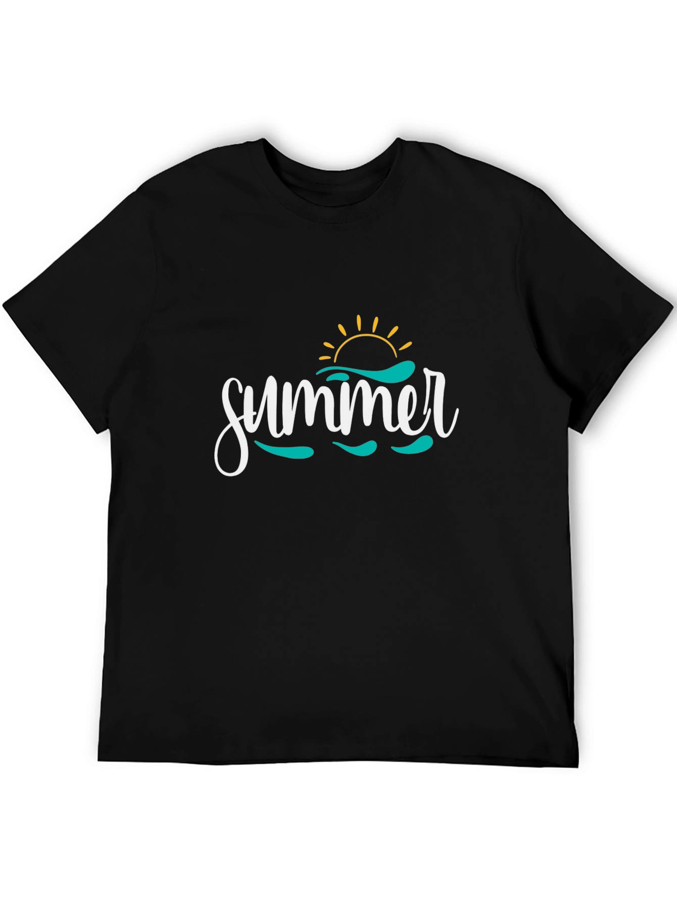 Black Summer Graphic Tee - Black Cotton Blend view 5
