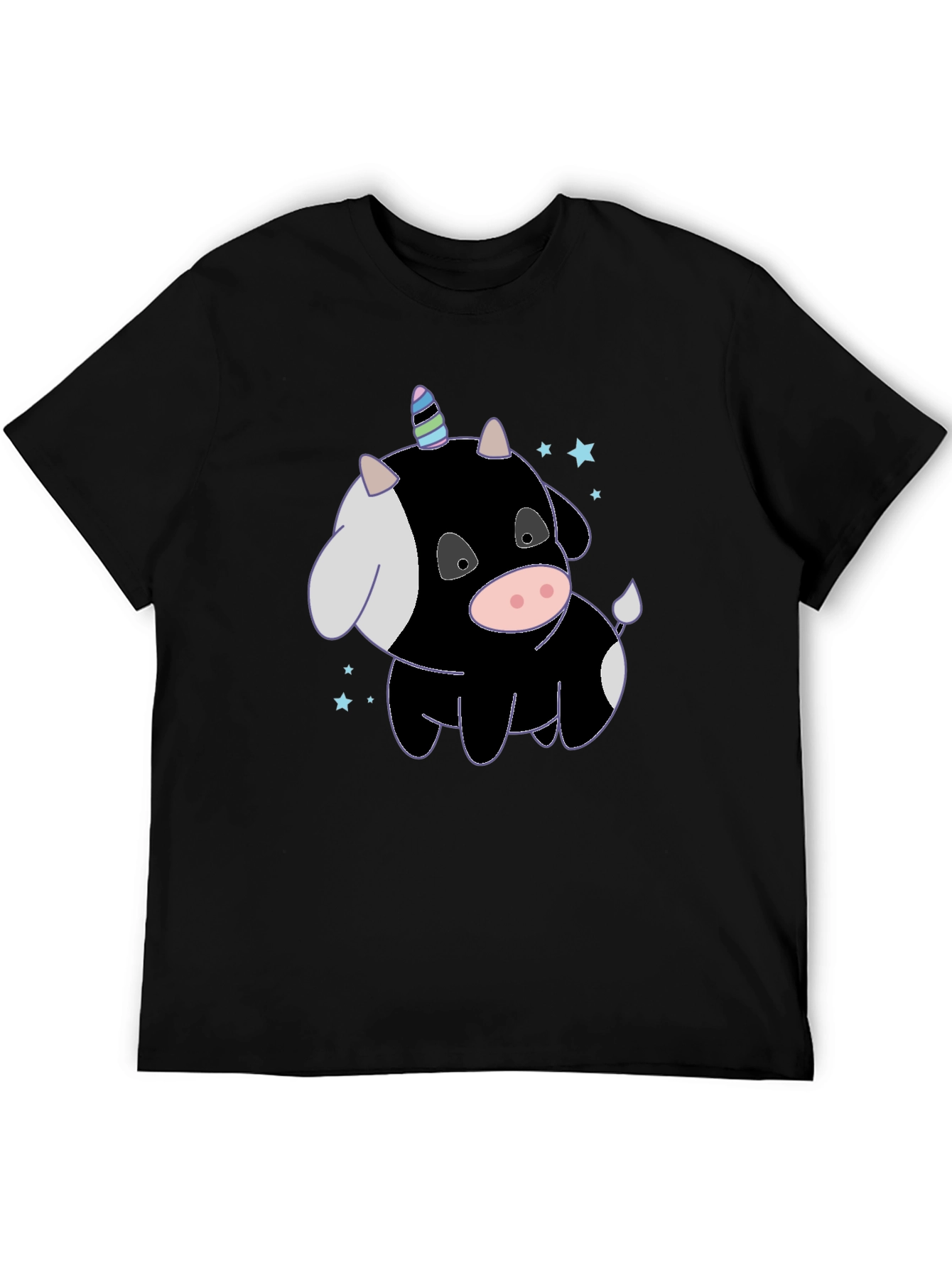 Black Unicorn Cow T-Shirt - Whimsical & Fun! view 5