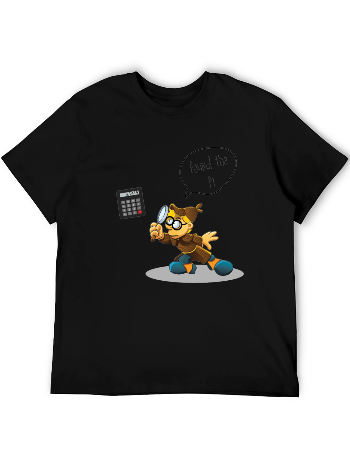 Black Found the Pi T-Shirt - Math Detective Design view 5