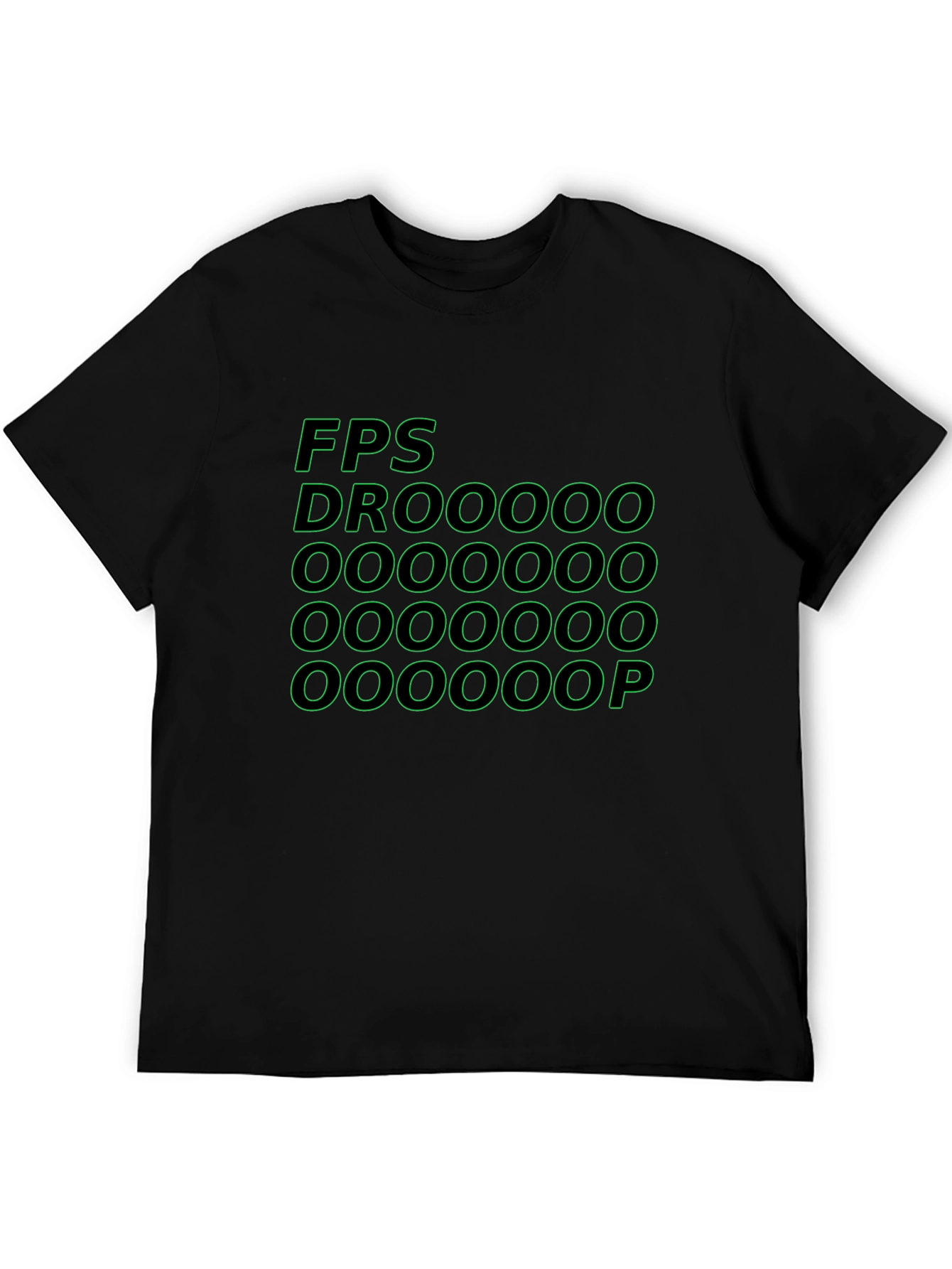 Black FPS Droooop Black Graphic T-Shirt view 5