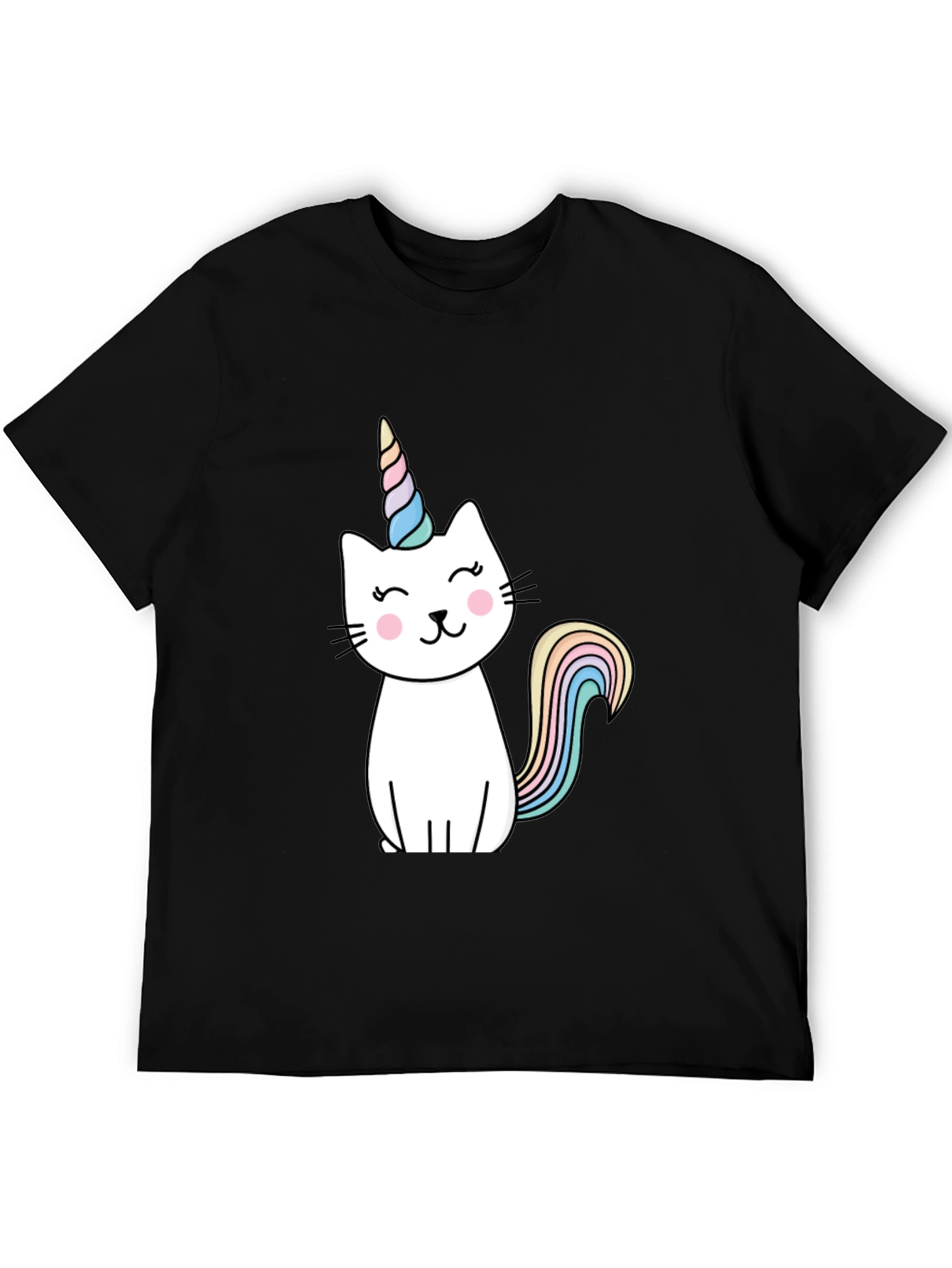 Black Unicat T-Shirt - Black, Cotton Blend, Cute Design view 5
