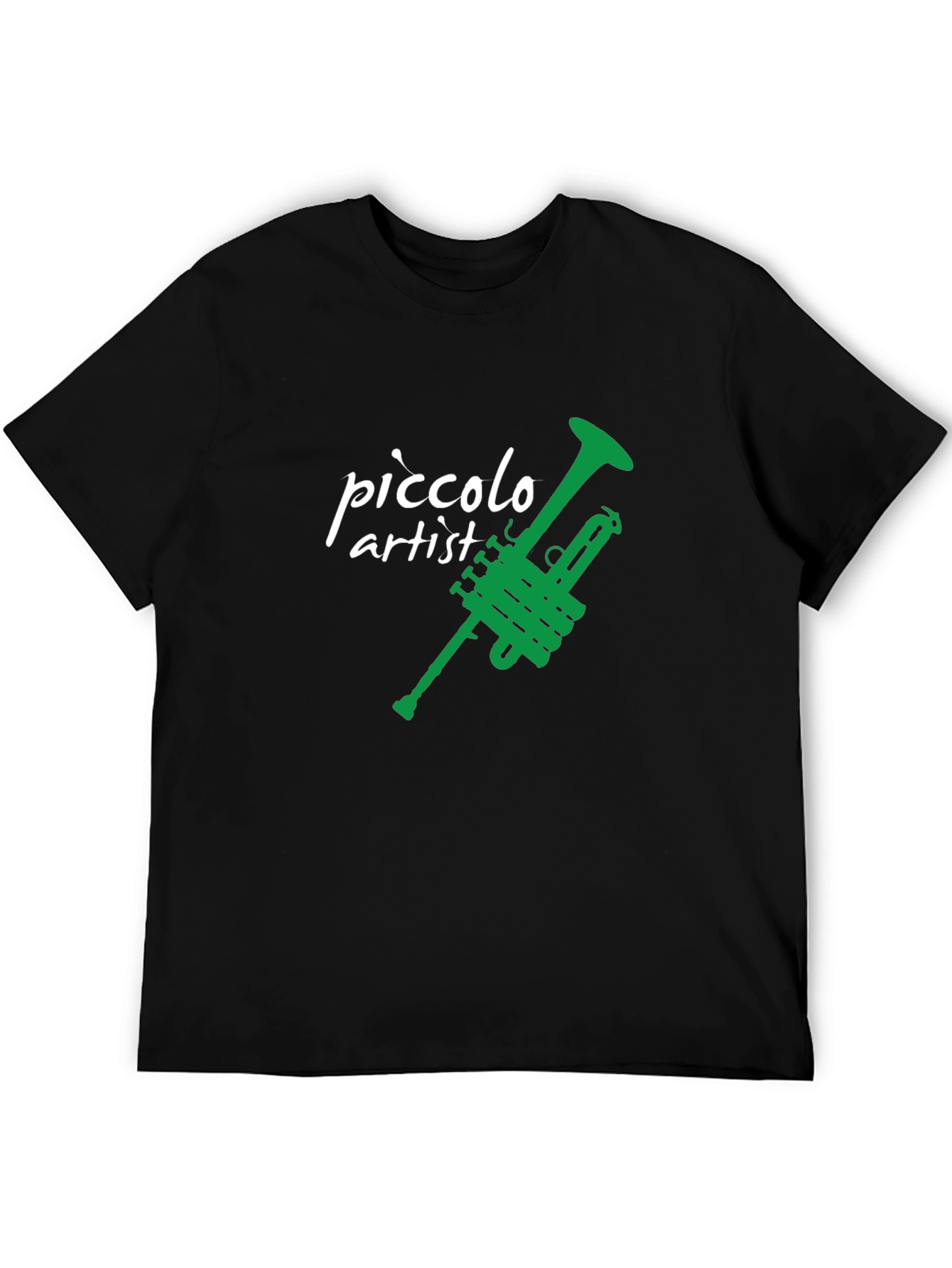 Black Piccolo Artist Trumpet Graphic Tee - Black view 5