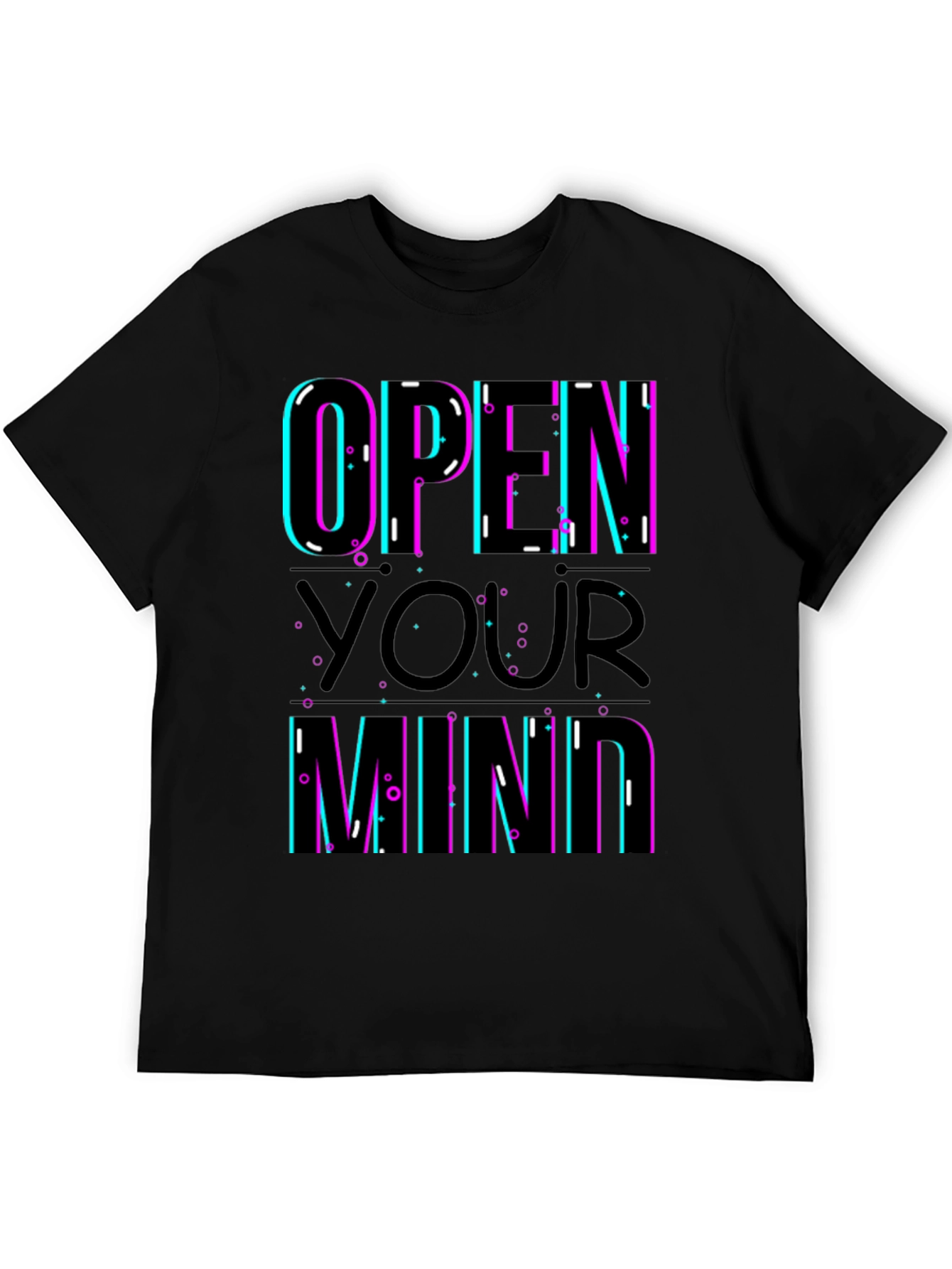 Black Open Your Mind Graphic T-Shirt - Trendy Design view 5