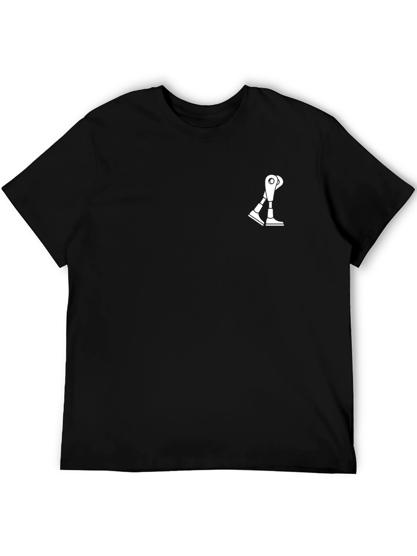 Black Modern Black Tee with Robotic Leg Graphic view 5