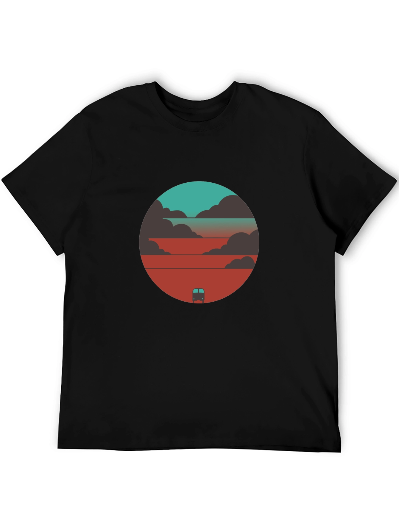 Black Sunset Journey Graphic Tee - Black Cotton Blend view 5