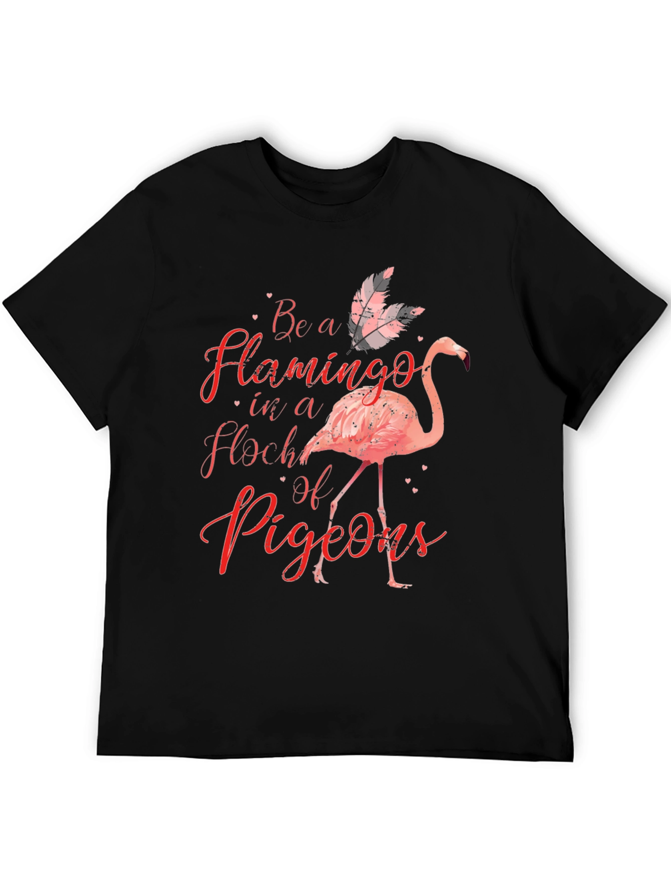 Black Be a Flamingo T-Shirt - Novelty Graphic Tee view 5