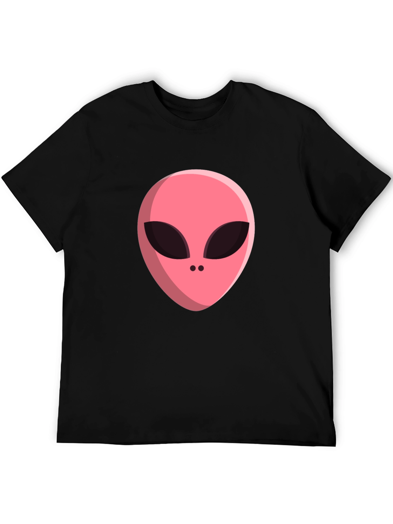 Black Alien Head Graphic Tee - Black Cotton Blend T-Shirt view 5