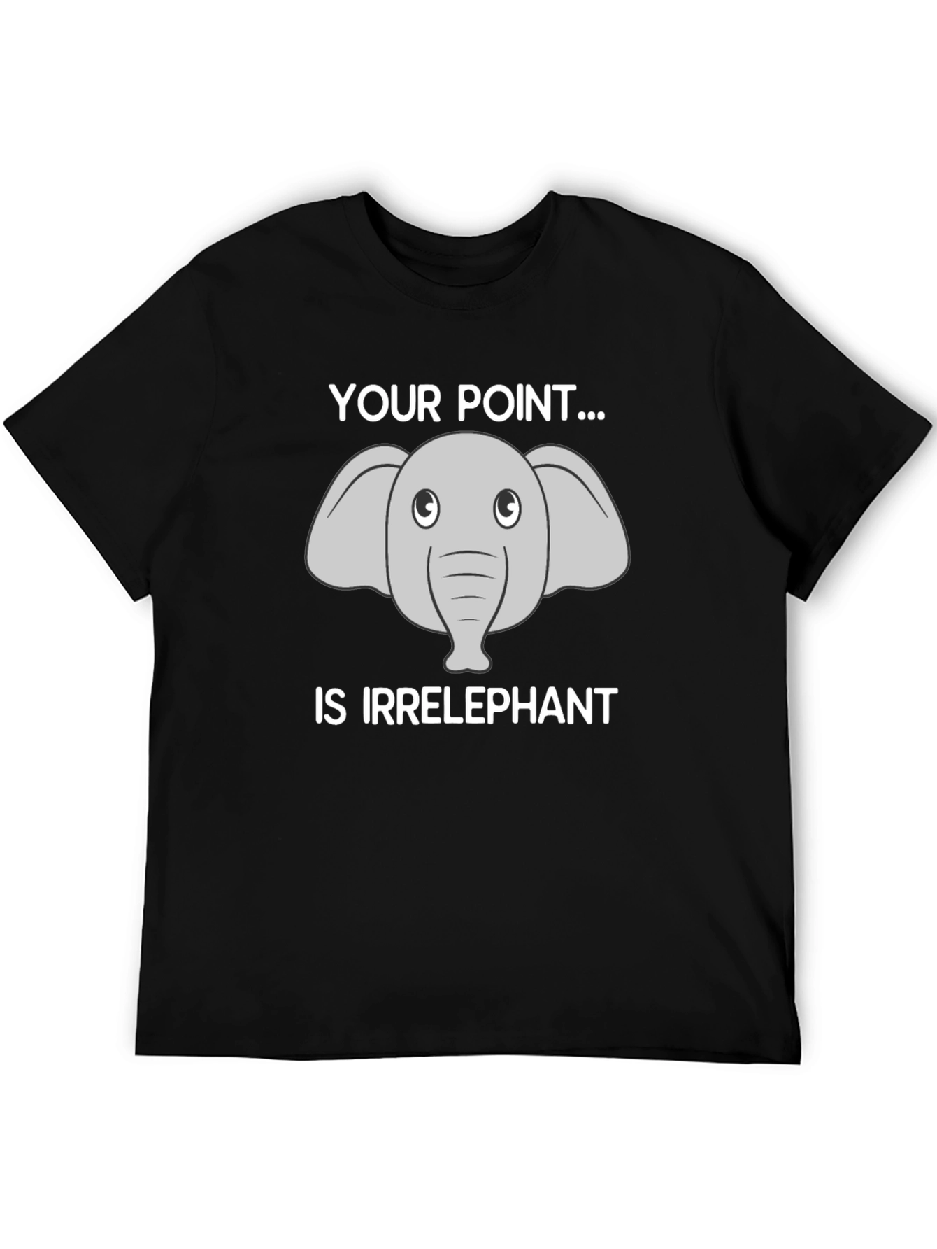 Black Irrelephant T-Shirt - Funny Elephant Graphic Tee view 5