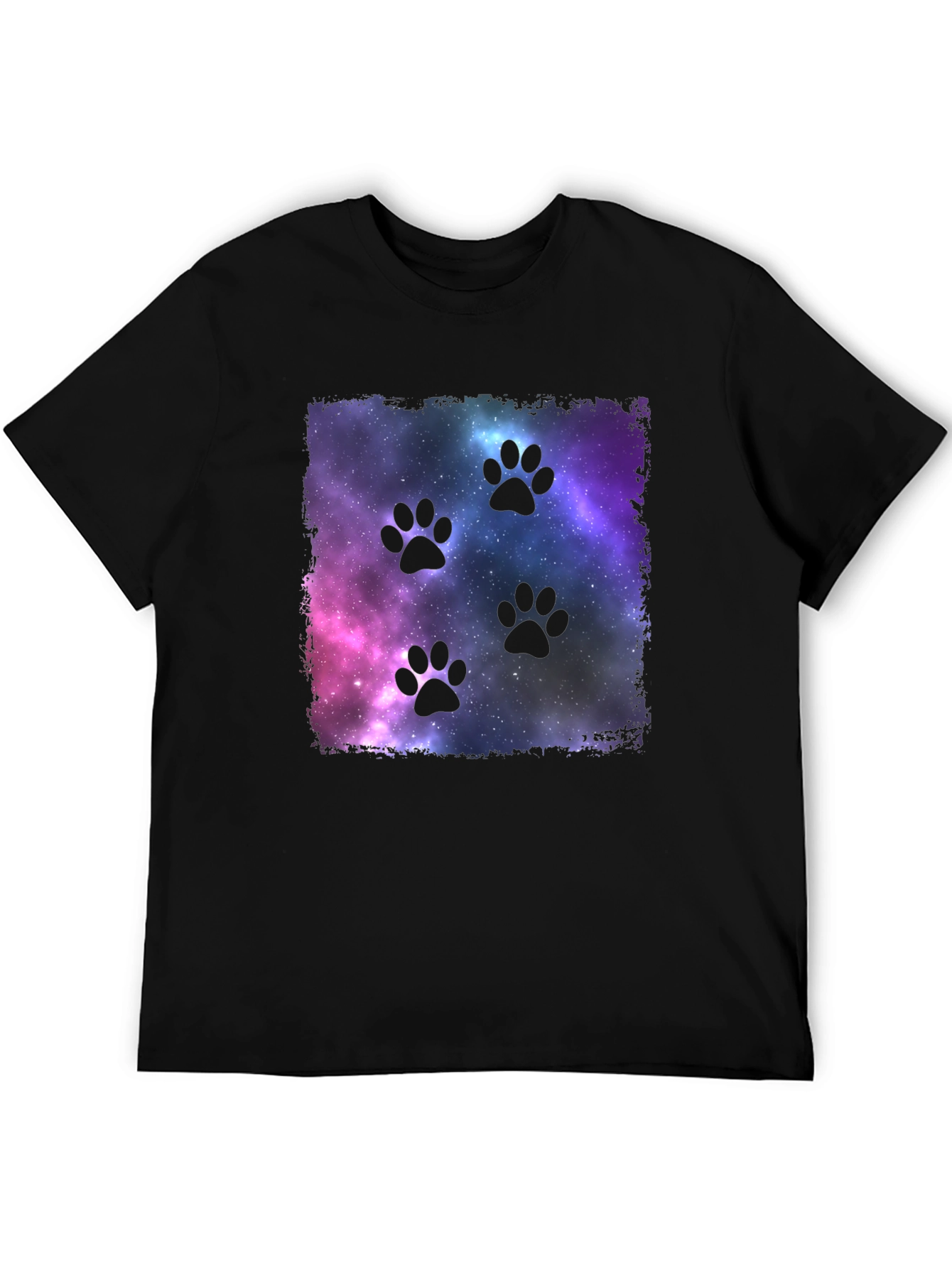 Black Galaxy Paw Print T-Shirt view 5
