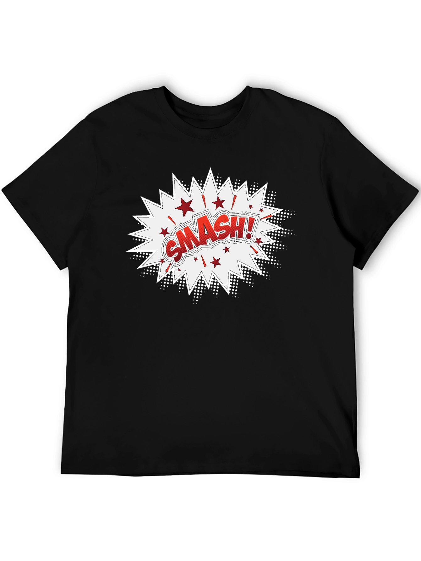 Black Smash! Graphic Print Black T-Shirt view 5