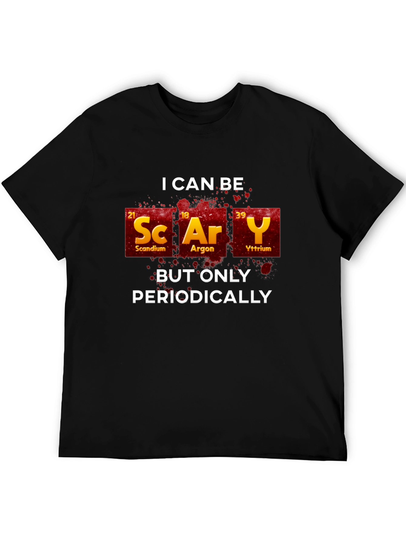 Black Scary Periodic Table T-Shirt view 5