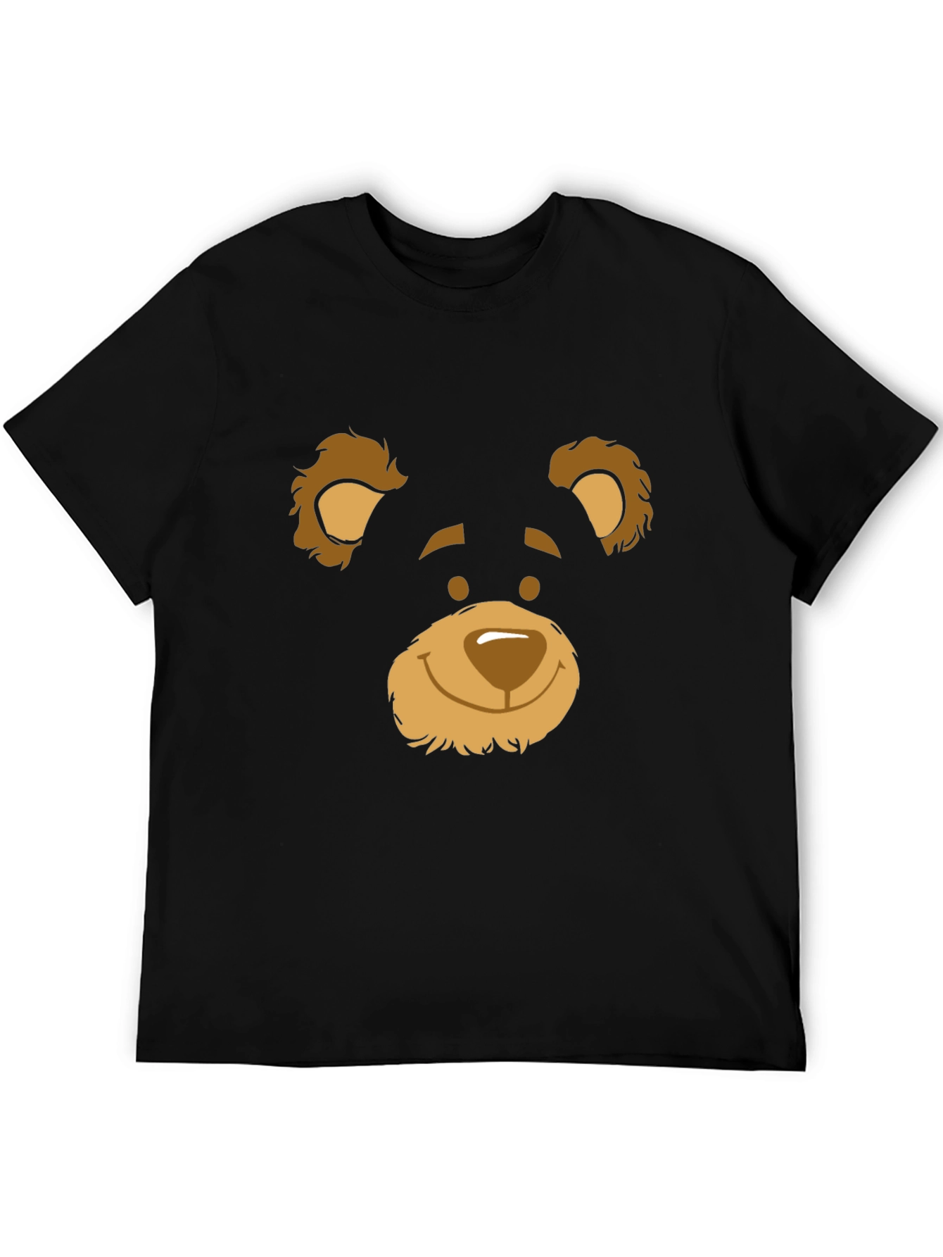 Black Black T-Shirt with Bear Face Graphic view 5