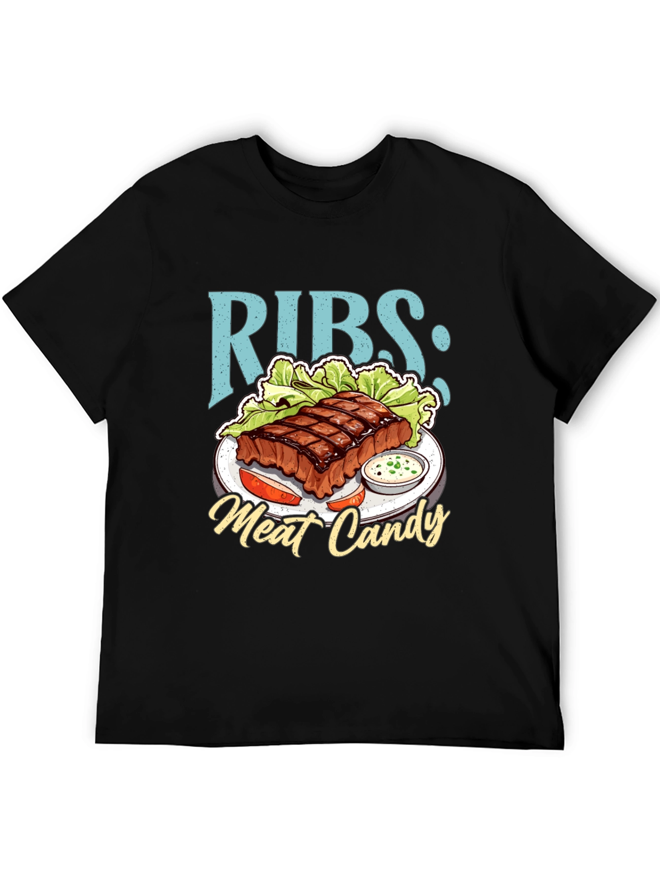 Black RIBS: Meat Candy T-Shirt - BBQ Lover Tee view 5
