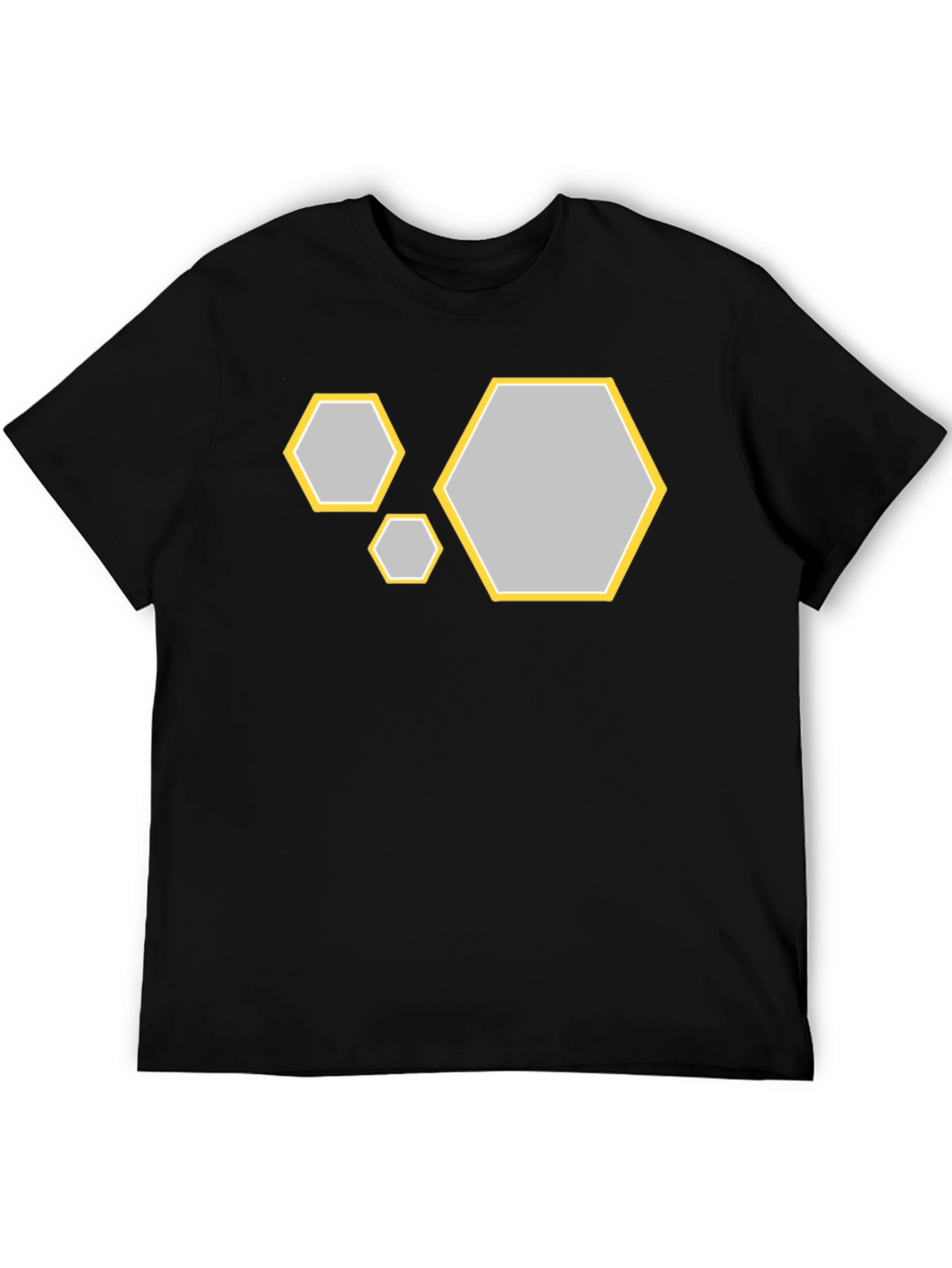 Black Geometric Hexagon Graphic T-Shirt view 5