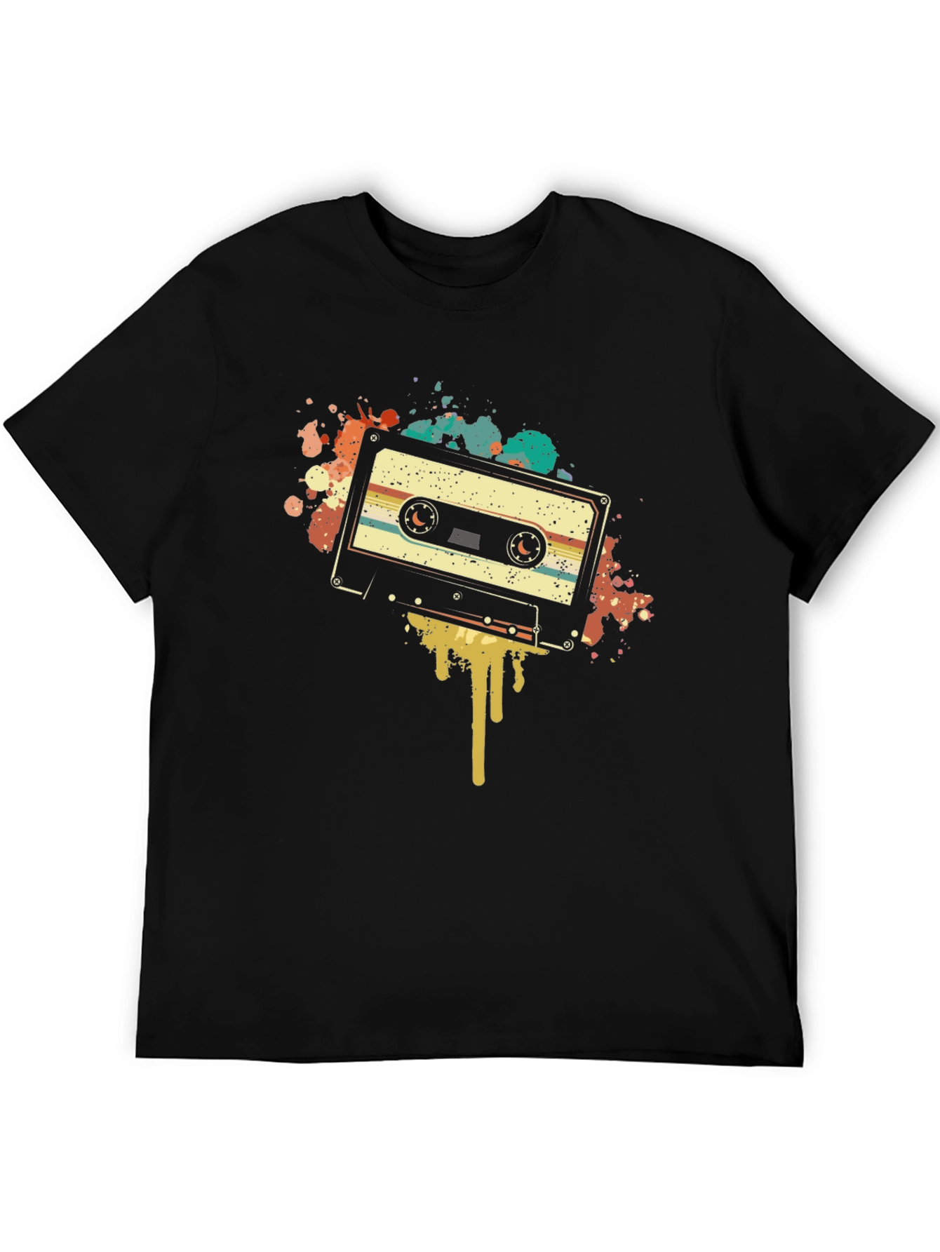 Black Retro Cassette Tape Graphic Tee view 5