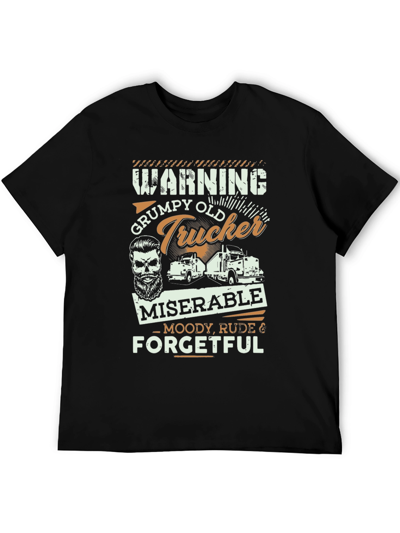 Black Grumpy Old Trucker T-Shirt - Moody, Rude, Forgetful Tee view 5