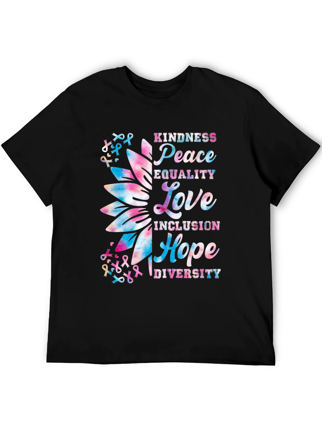 Black Kindness Peace Equality Love T-Shirt view 5