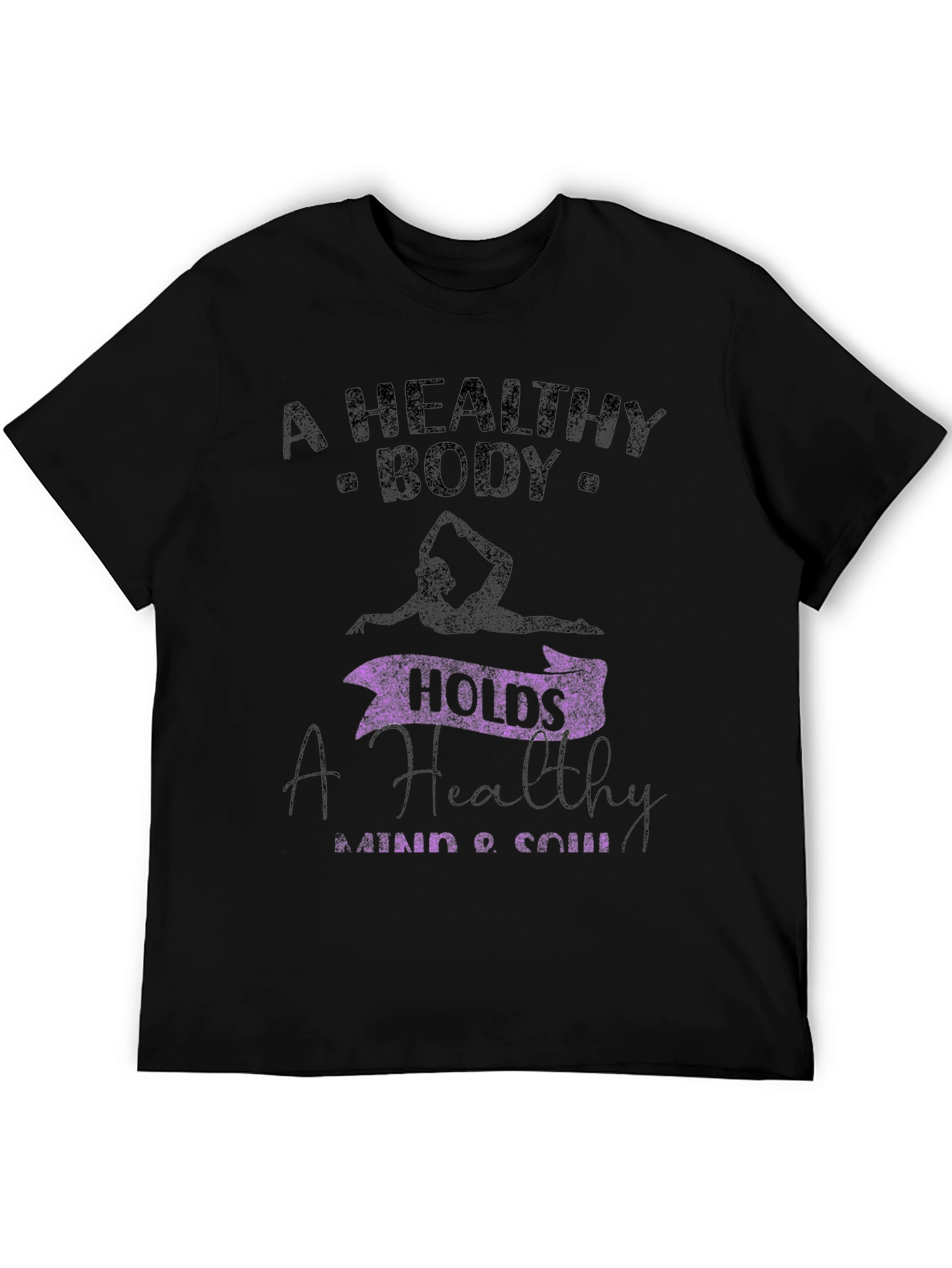 Black Healthy Body, Healthy Mind T-Shirt view 5