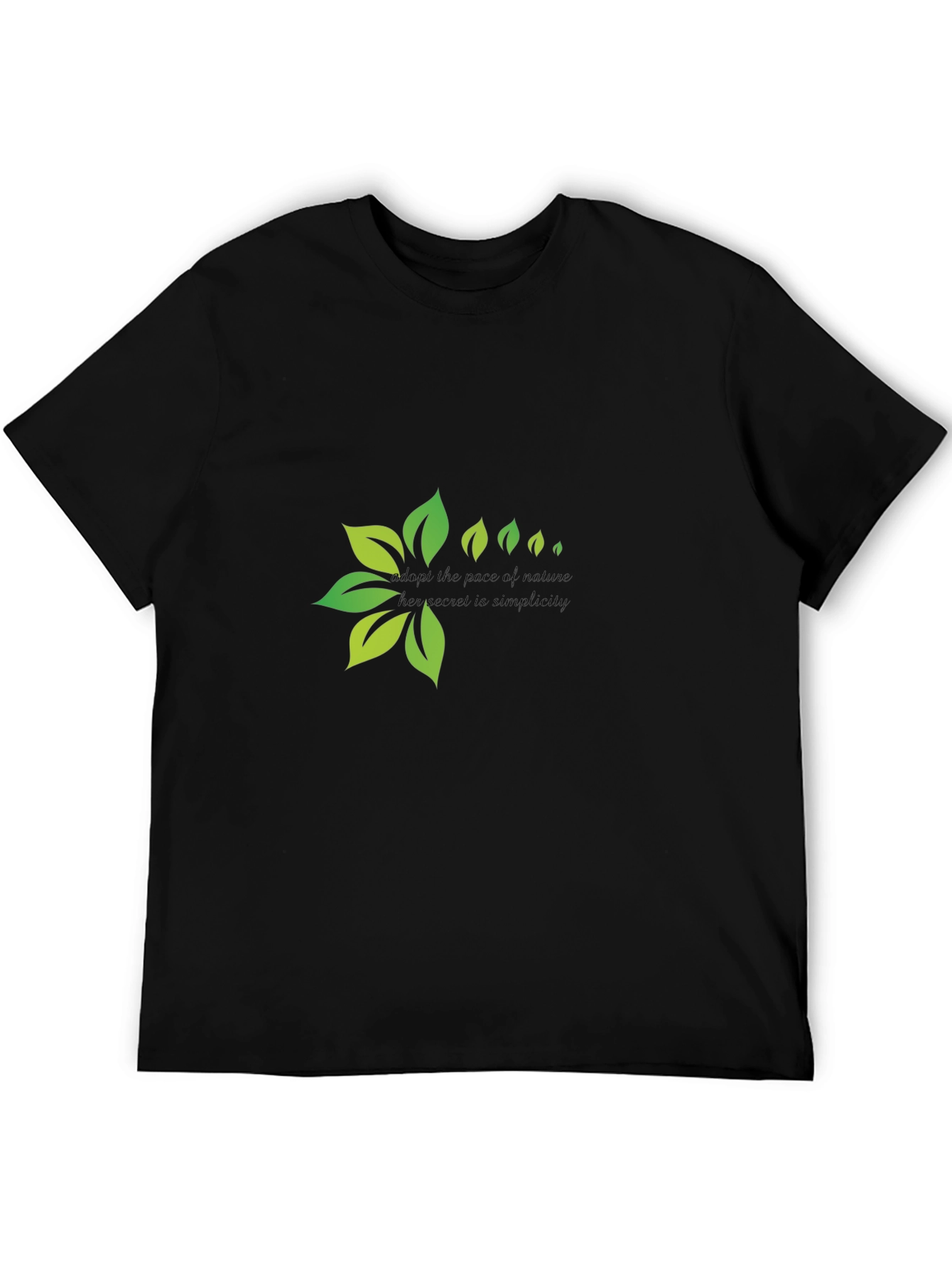 Nature Simplicity Graphic Black T-Shirt - 5