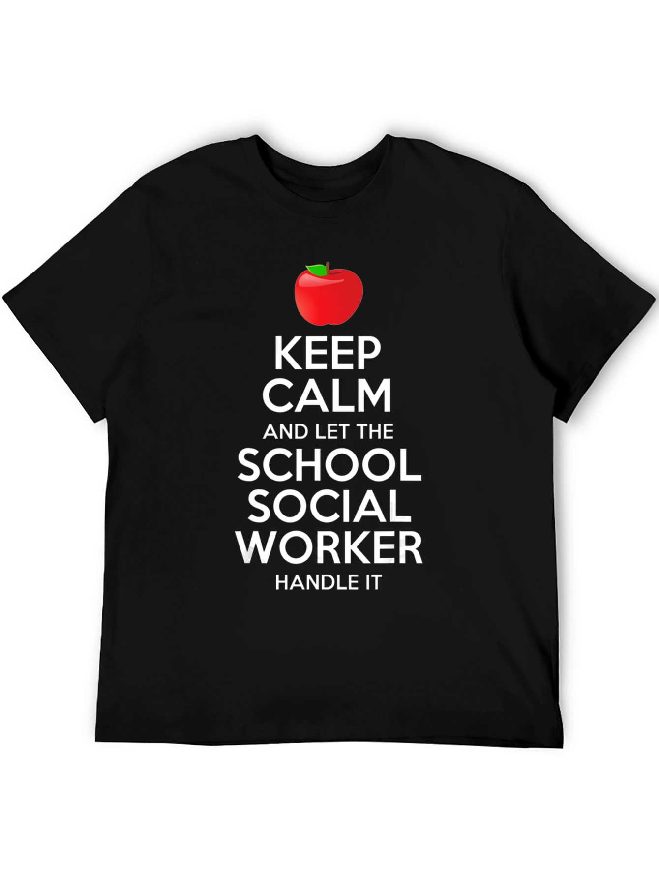 Black Keep Calm School Social Worker Black T-Shirt view 5