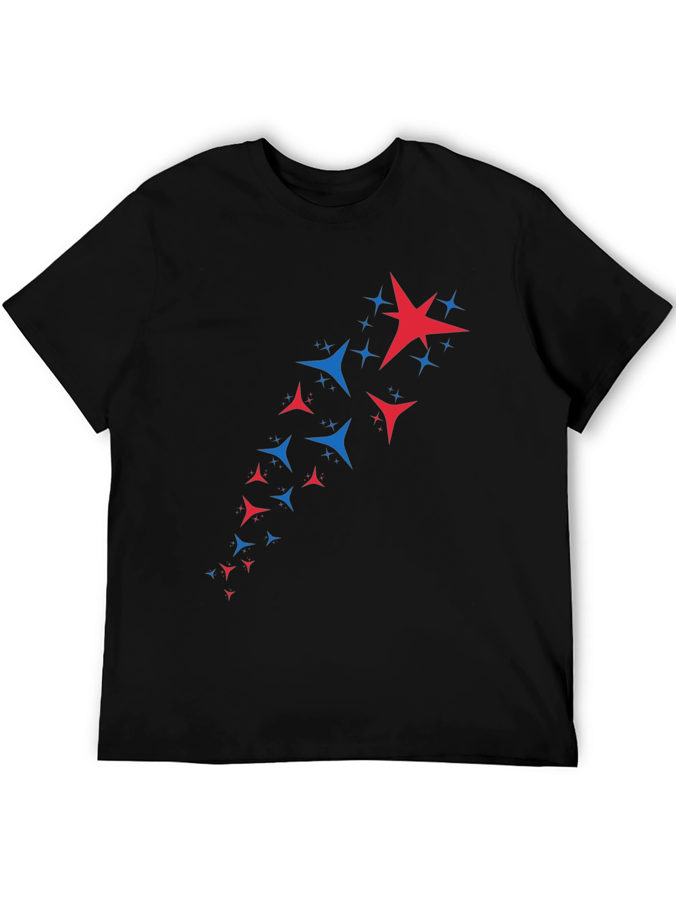 Black Star Pattern Black T-Shirt view 5