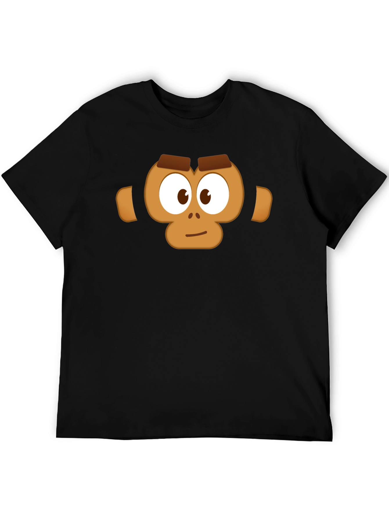 Black Monkey Face Graphic T-Shirt - Casual Black Tee view 5