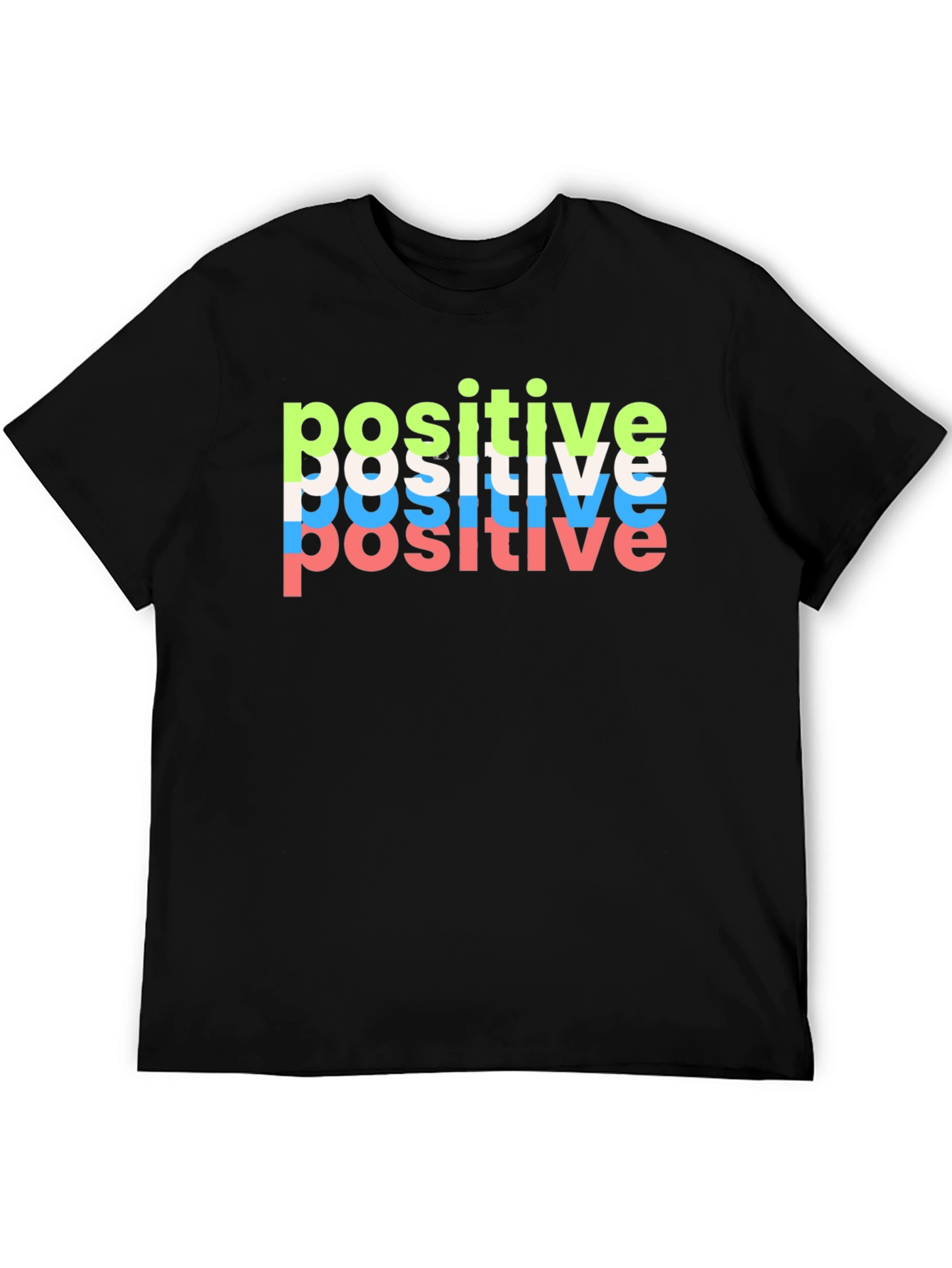 Black Positive Vibes Black T-Shirt view 5