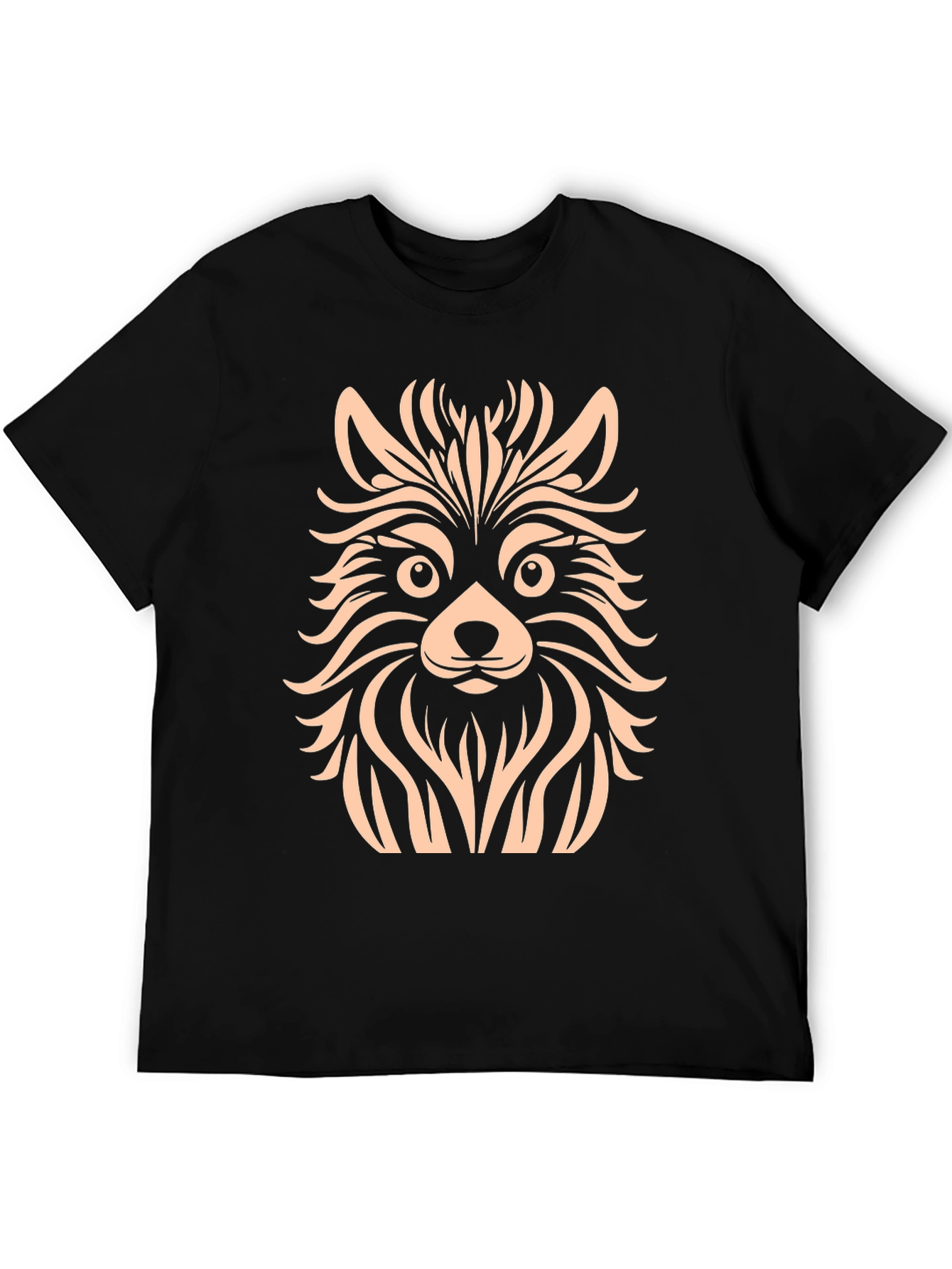 Black Stylish Black T-Shirt with Raccoon Design view 5