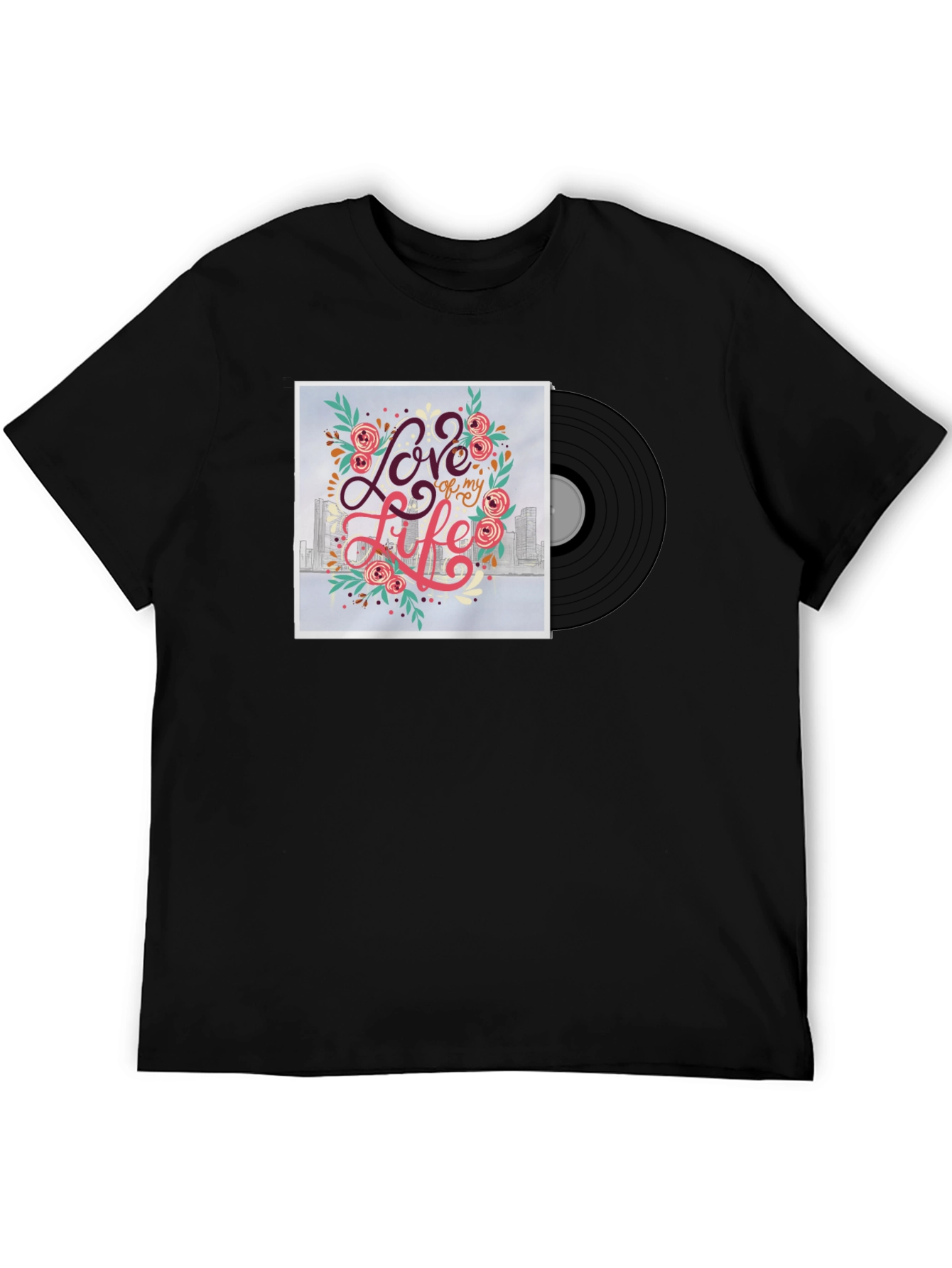 Black Love of My Life Graphic Tee - Black view 5