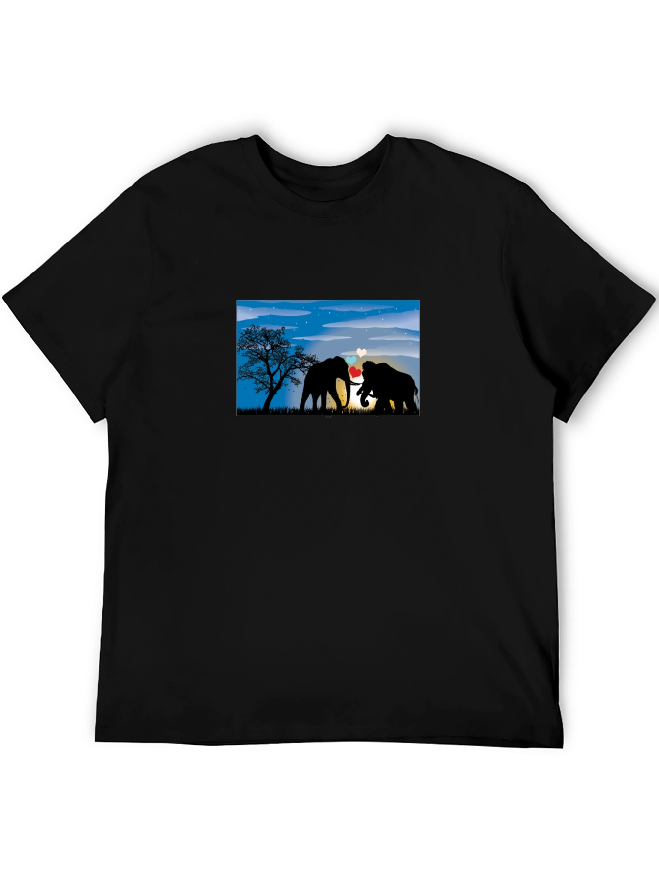 Black Elephant Love T-Shirt - Black Tee view 5