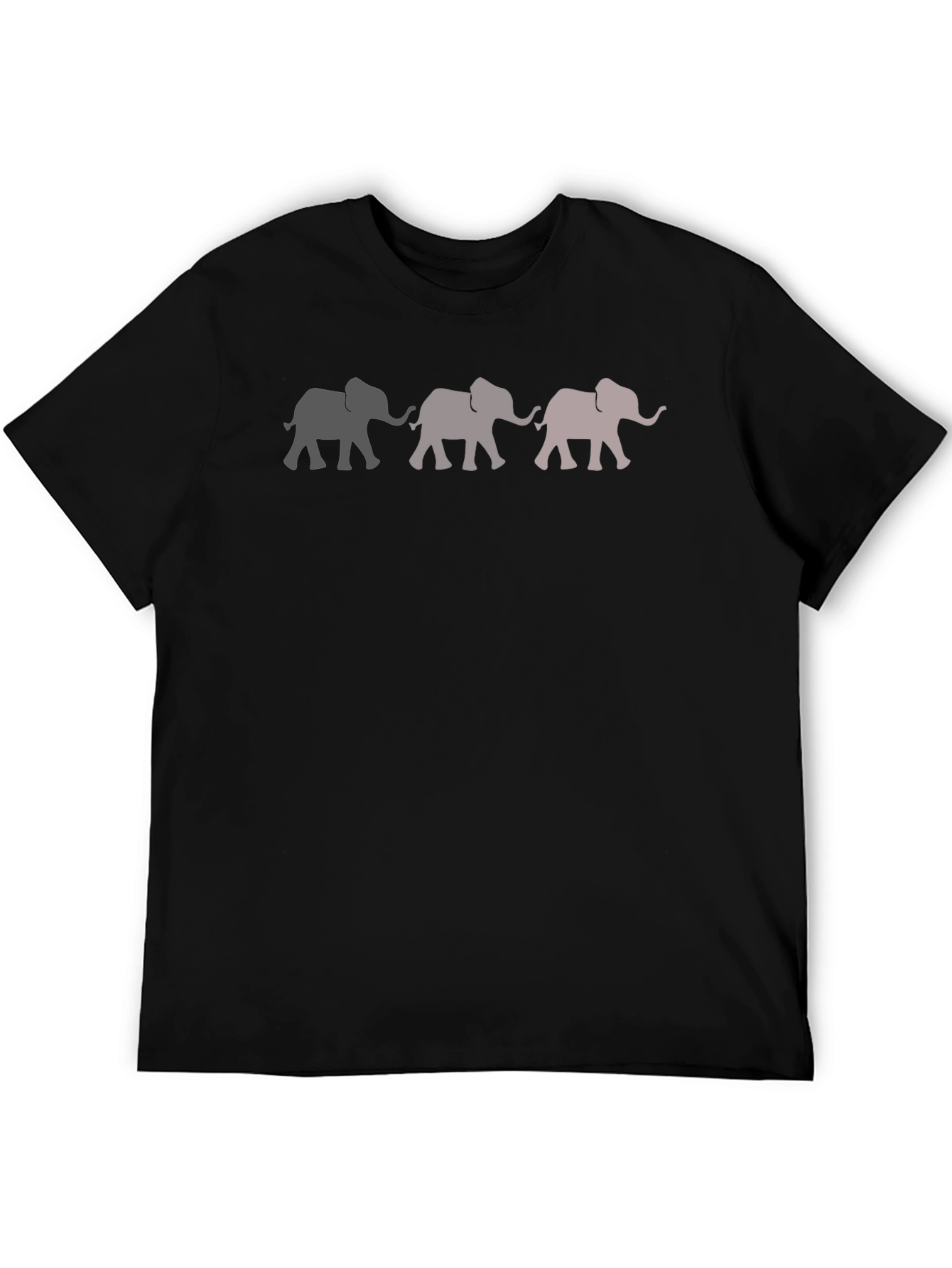 Black Elephant Parade Graphic Tee - Stylish Men's Black T-Shirt view 5