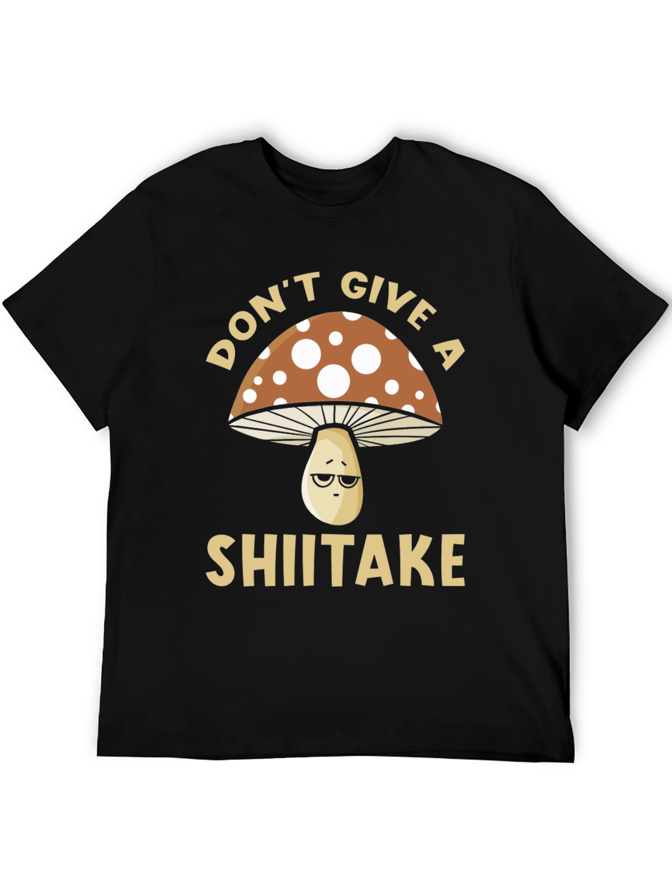 Black Don't Give a Shiitake T-Shirt - Funny Mushroom Tee view 5